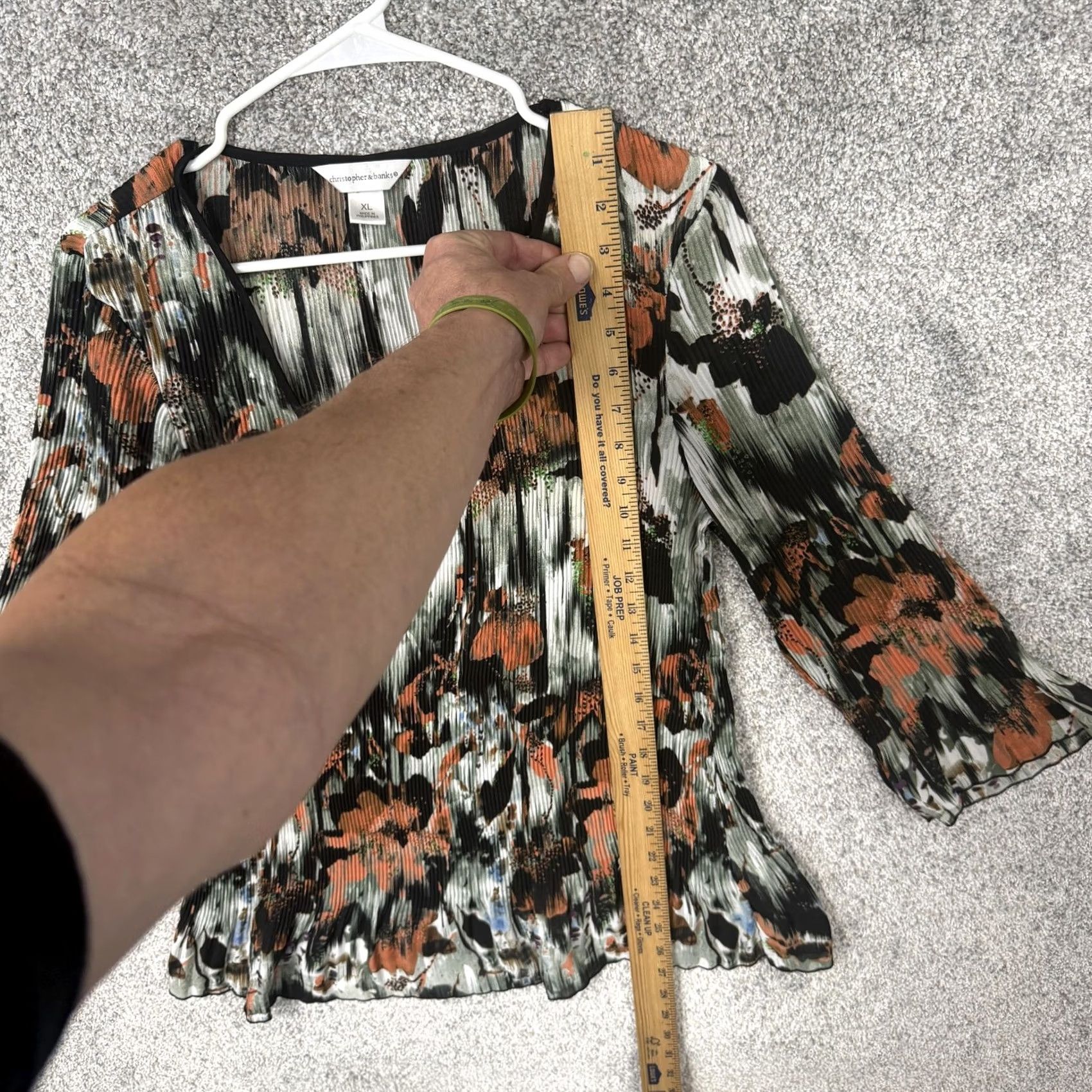 Vintage Christopher & Banks Blouse XL Abstract Floral Fairy Grunge Semi-Sheer Artsy Size XL / US 12-14 / IT 48-50 - 2 Thumbnail
