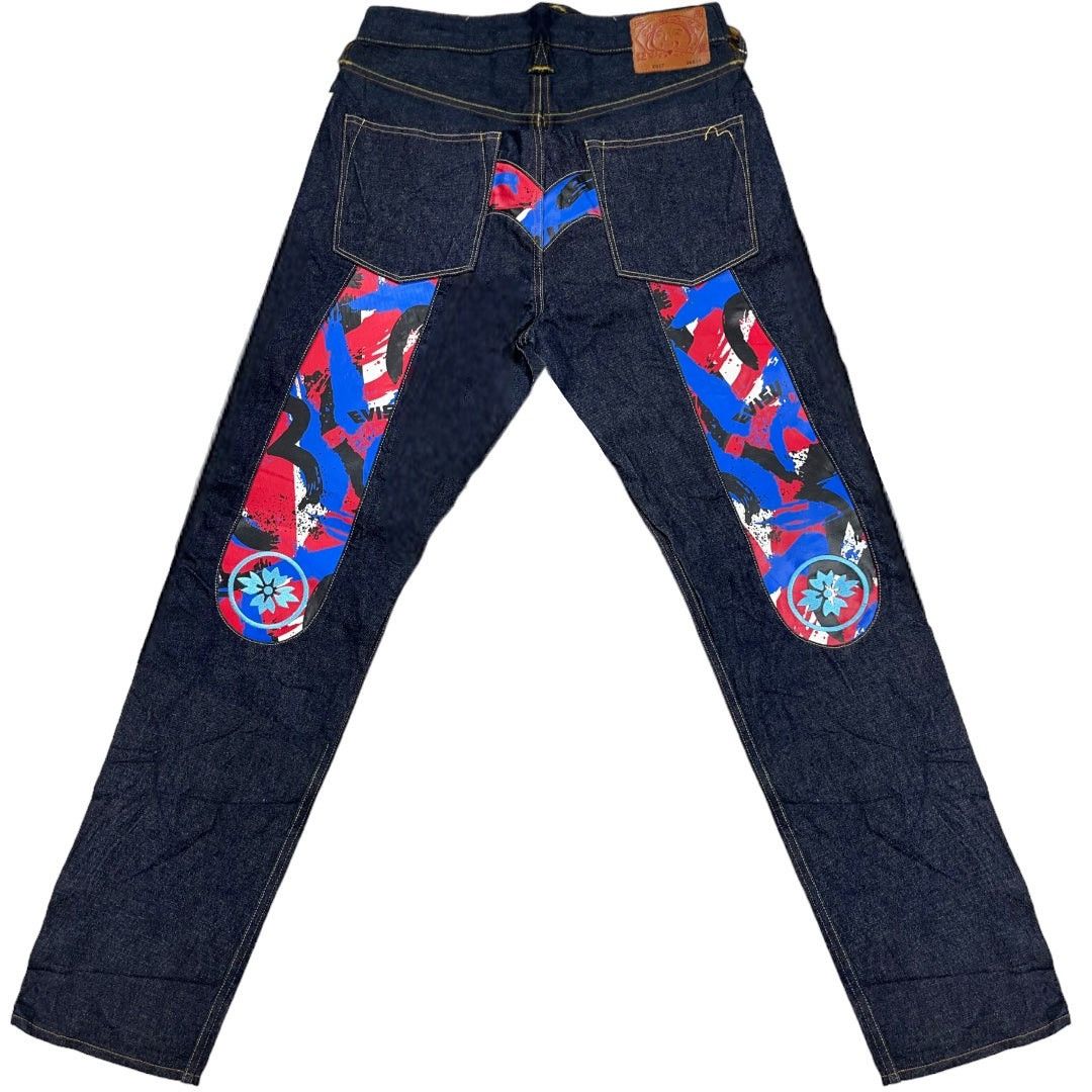 Evisu × Japanese Brand × Vintage EVISU PAINT SPLATTER SELVEDGE DIACOCK DENIM [36-34] Size US 36 / EU 52 - 1 Thumbnail