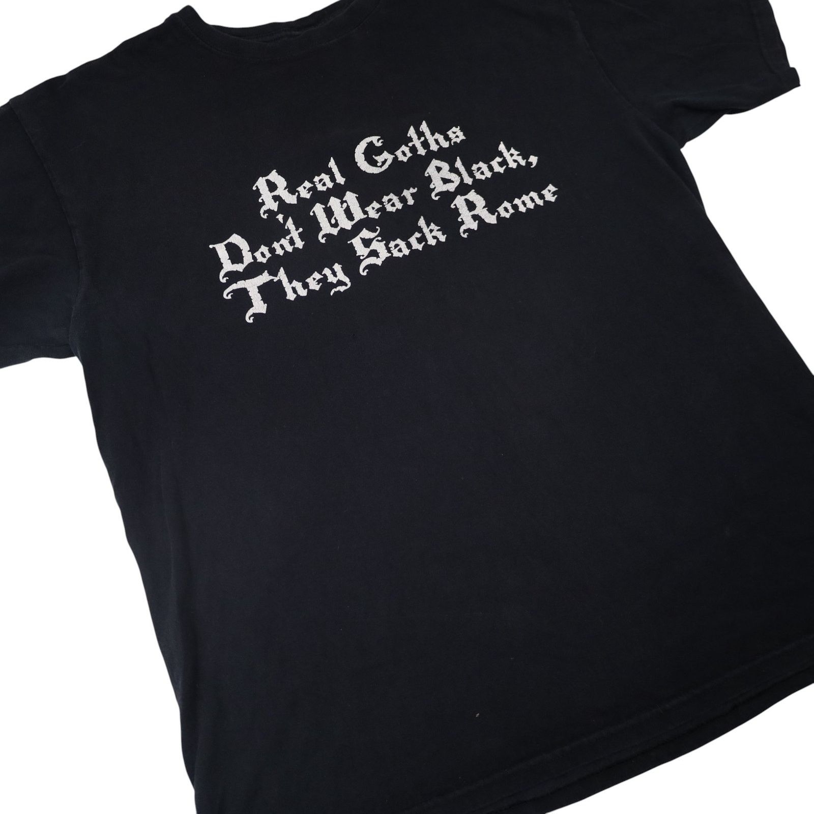 Vintage Vintage Y2k Real Goths Sack Rome Slogan T Shirt Size US L / EU 52-54 / 3 - 3 Thumbnail
