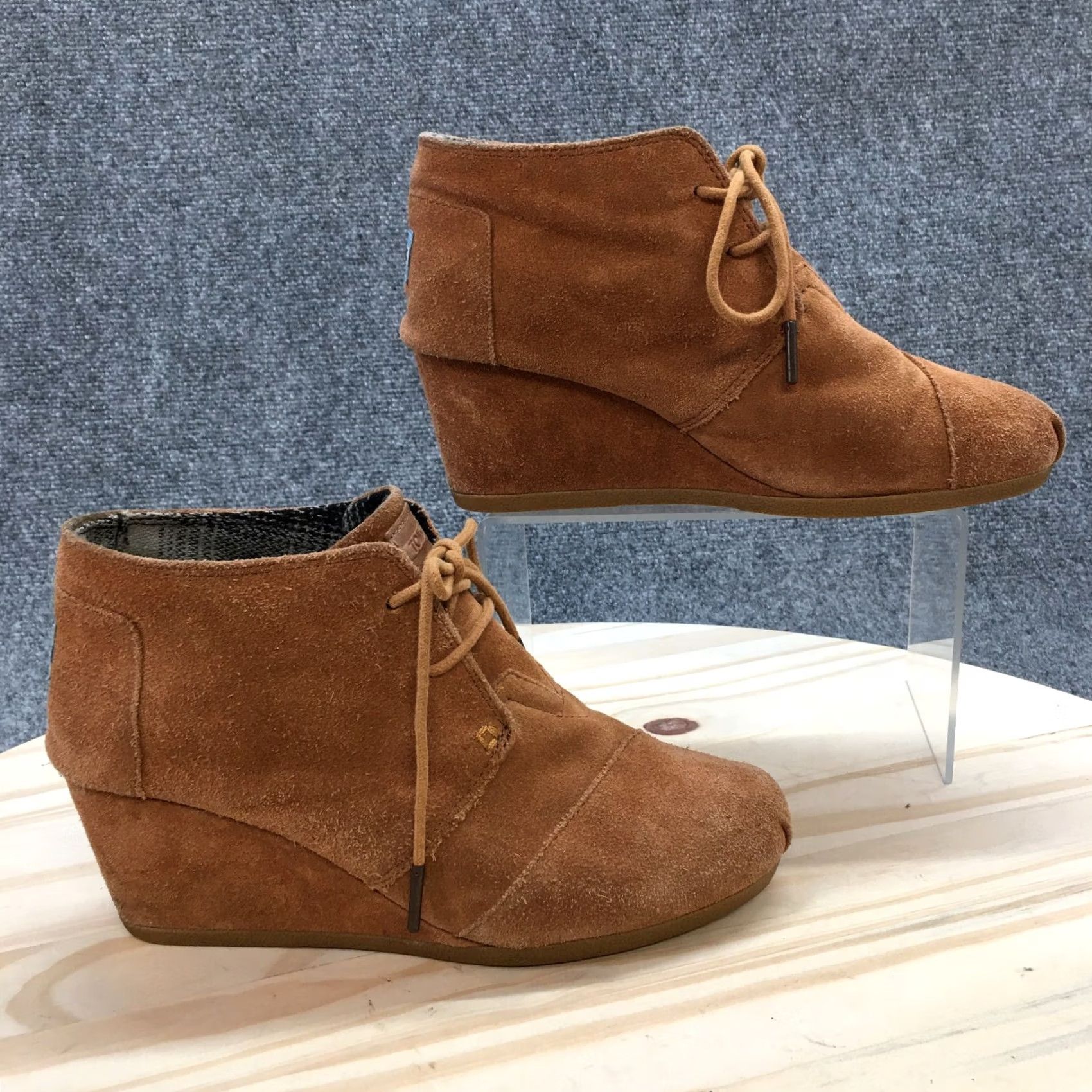 Toms TOMS Chukka Boots Women’s 7.5 Brown Kala Dessert Lace Up Wedge Casual Leather Shoes Size US 8 / IT 38 - 2 Thumbnail