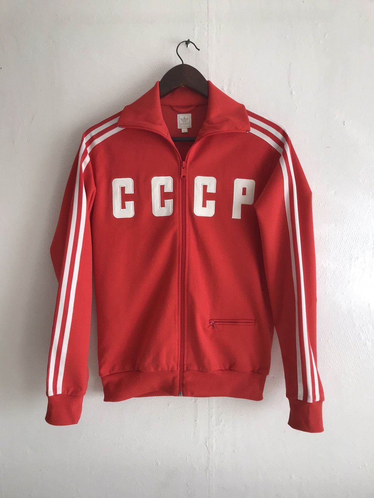 Image of Adidas Soviet Union Track Jacket Ussr National Team Russia in Red, Men's (Size Small)