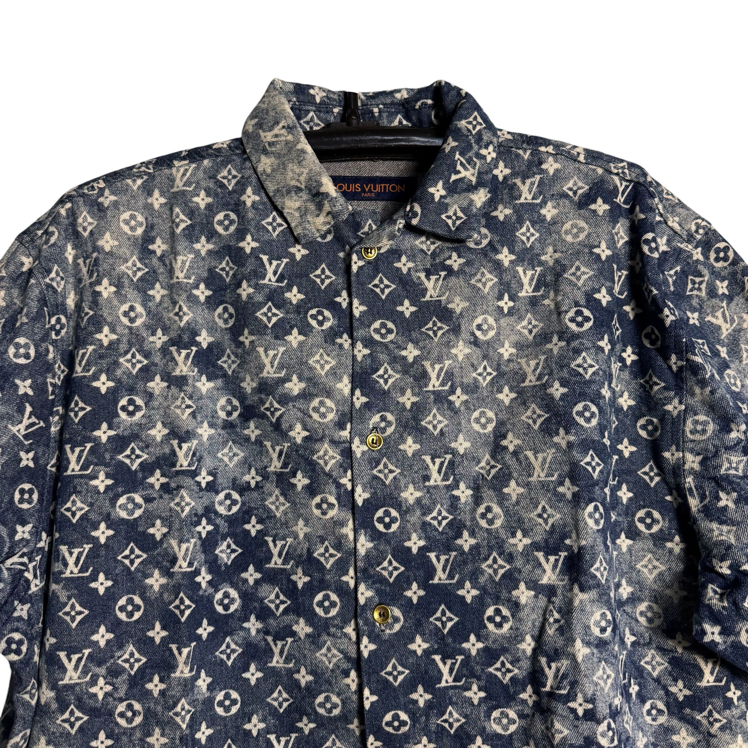 Louis Vuitton 🔥RARE🔥Louis Vuitton LV Bandana Denim OVP Button Up Shirt Size US XL / EU 56 / 4 - 2 Thumbnail