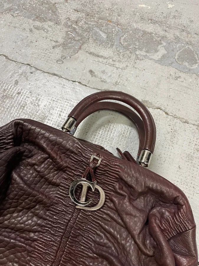 Dior 2000s Christian Dior Bordeaux Grained Red Leather Bag Size ONE SIZE - 4 Thumbnail