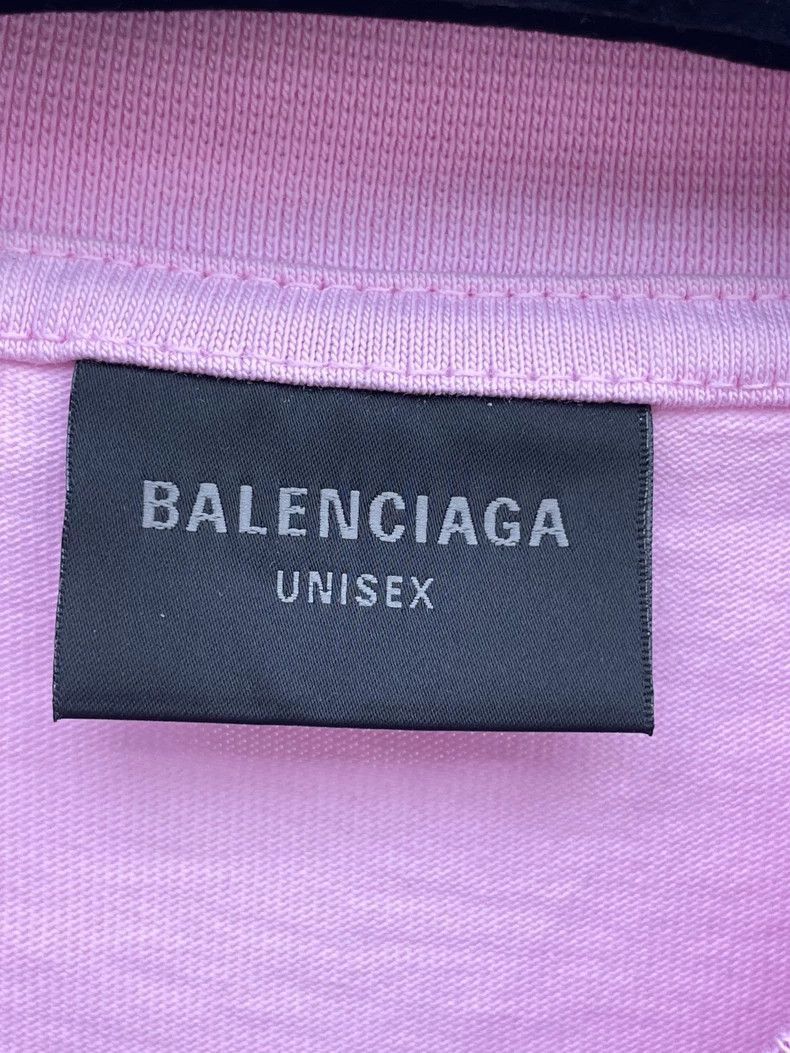 Balenciaga Balenciaga Pink Distressed Short Sleeve T-Shirt-2506 Size L / US 10 / IT 46 - 9 Thumbnail