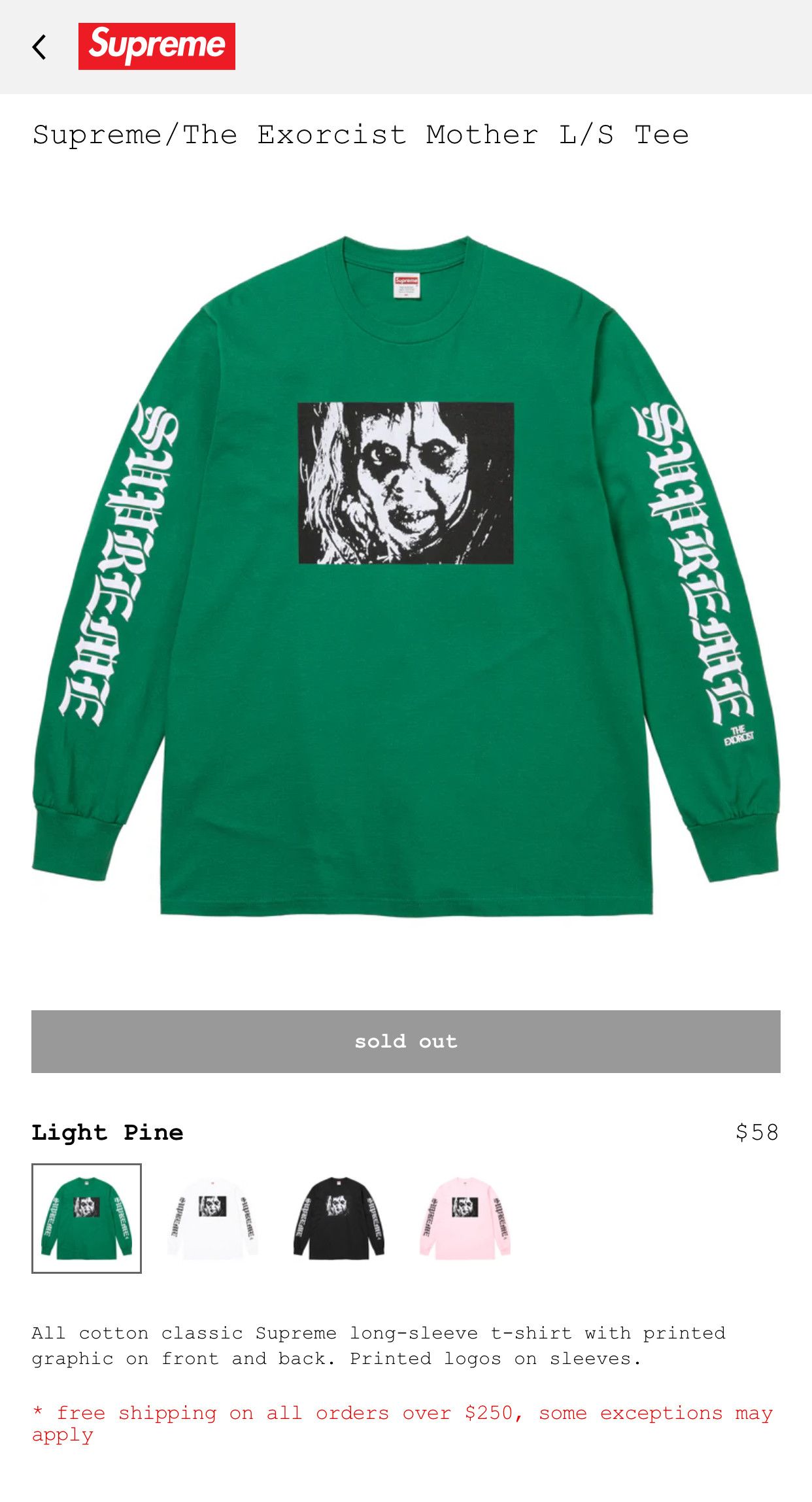 トップス Supreme/The Exorcist Mother L/S Tee XXL Supreme/The Exorcist Mother L/S Tee - Shop - Supreme