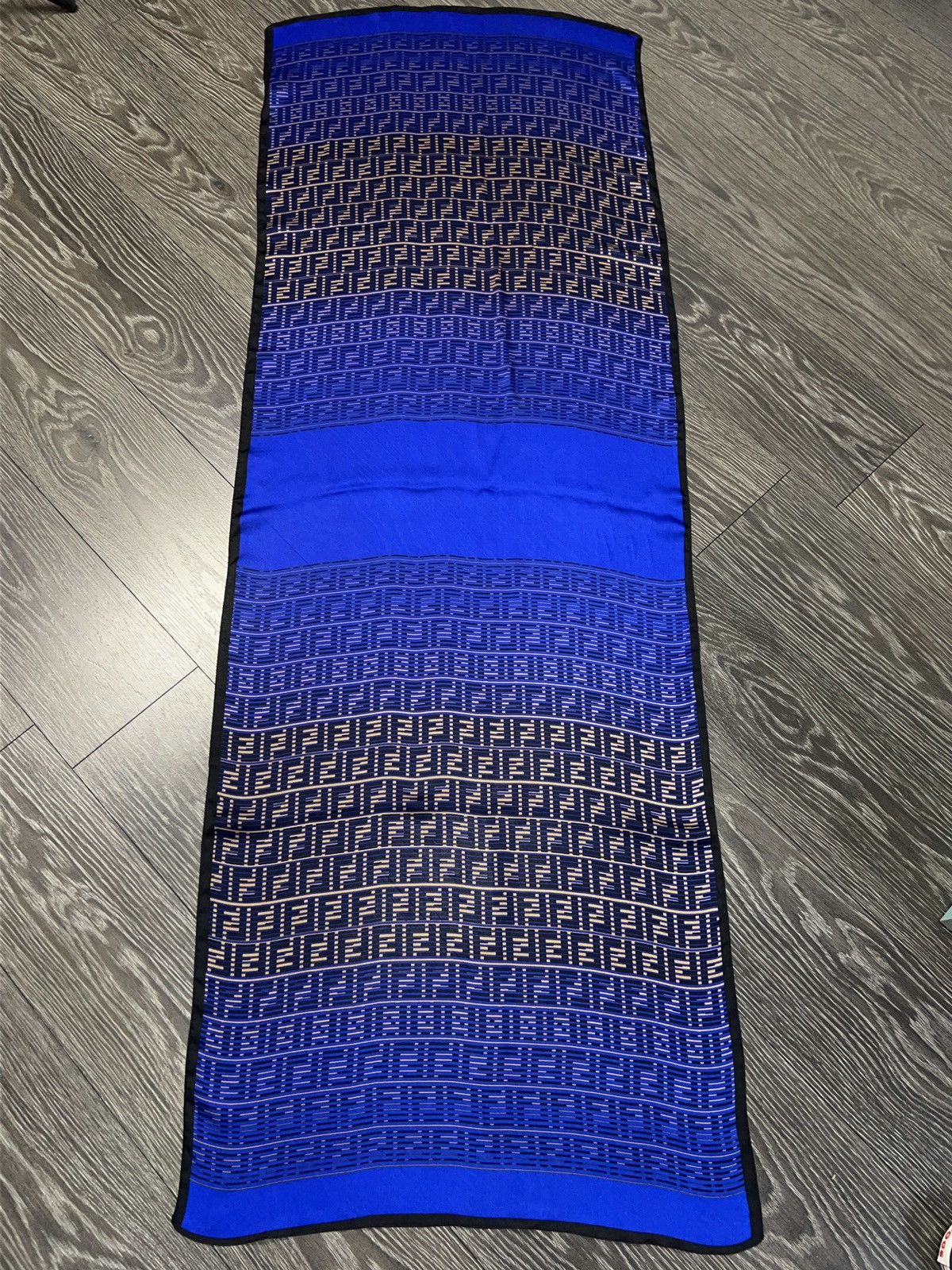 Fendi Fendi Silk Monogram Blue Large Scarve Scarf Size ONE SIZE - 4 Thumbnail