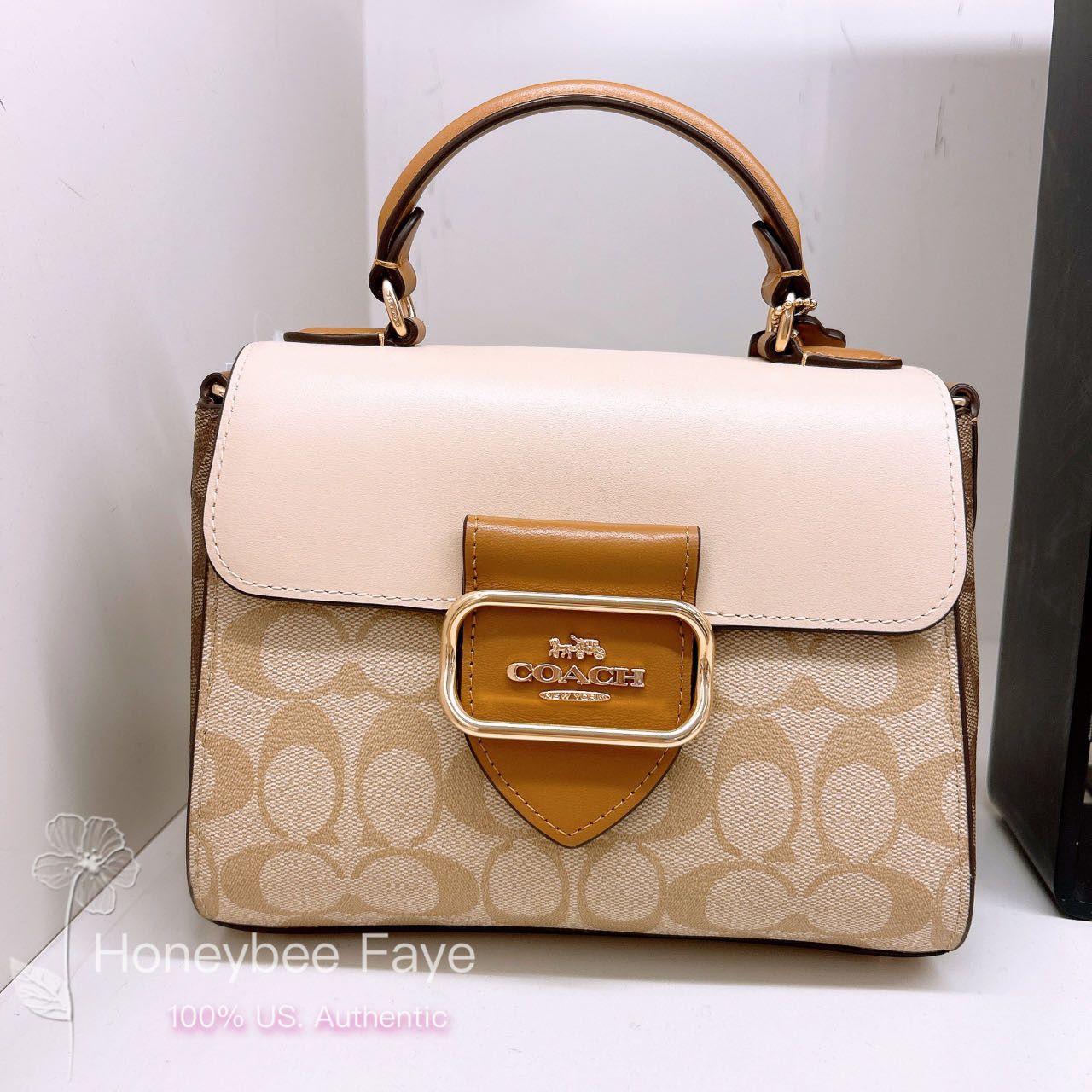 image of Coach Morgan Top Handle Satchel Bag In Blocked Signature Cr327, Women's
