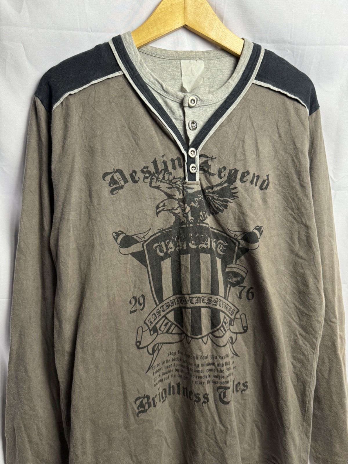 If Six Was Nine × Japanese Brand × Le Grande Bleu (L.G.B.) Japanese Eagle Poem Long Sleeve Size US L / EU 52-54 / 3 - 3 Thumbnail
