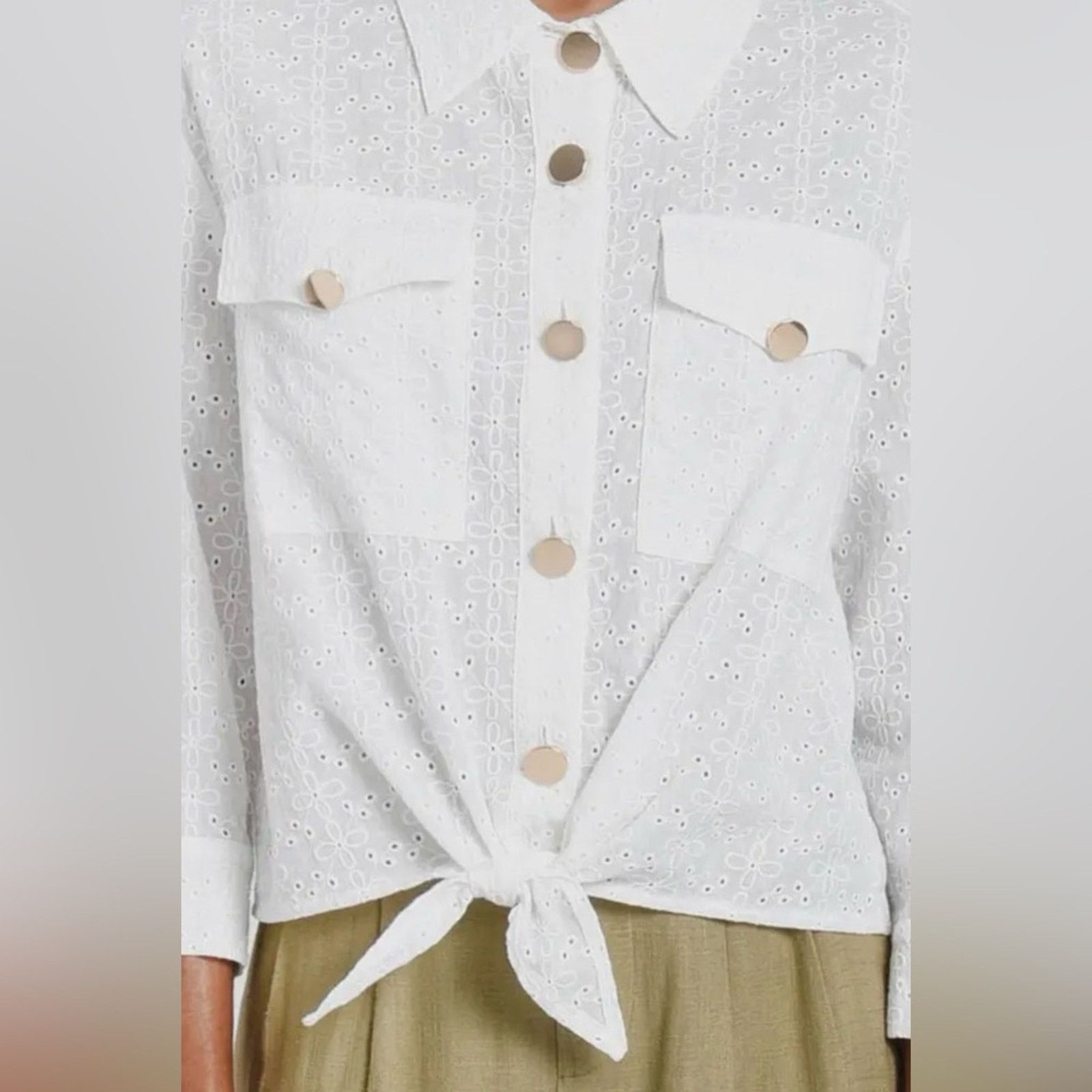Other New Molly Bracken White Button-Down Women's Shirt size S Size S / US 4 / IT 40 - 4 Thumbnail