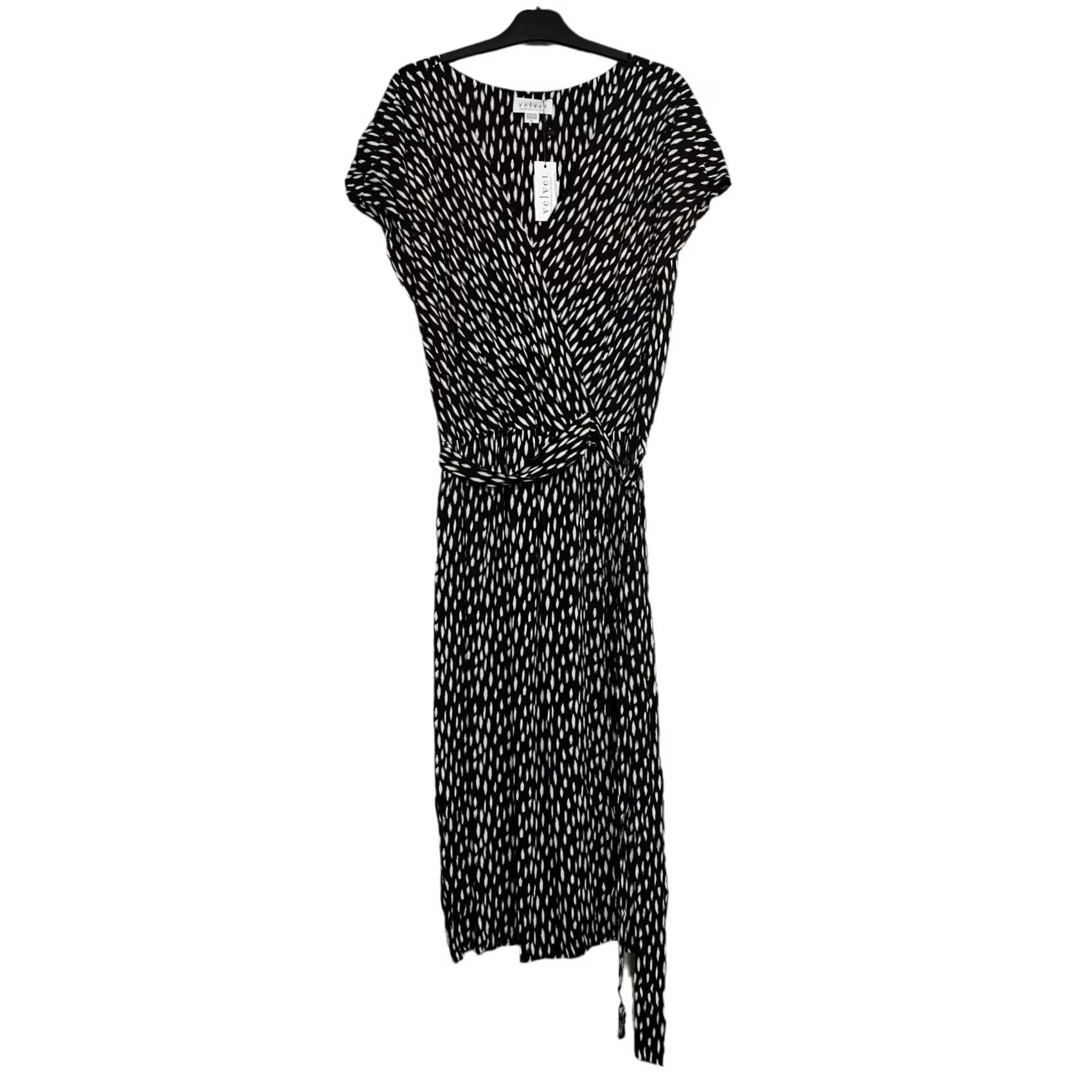 Velvet Velvet by Graham & Spencer Dress Womens Short Sleeve V-Neck Knee Length Wrap Black Small Size 28" / US 6 / IT 42 - 3 Thumbnail