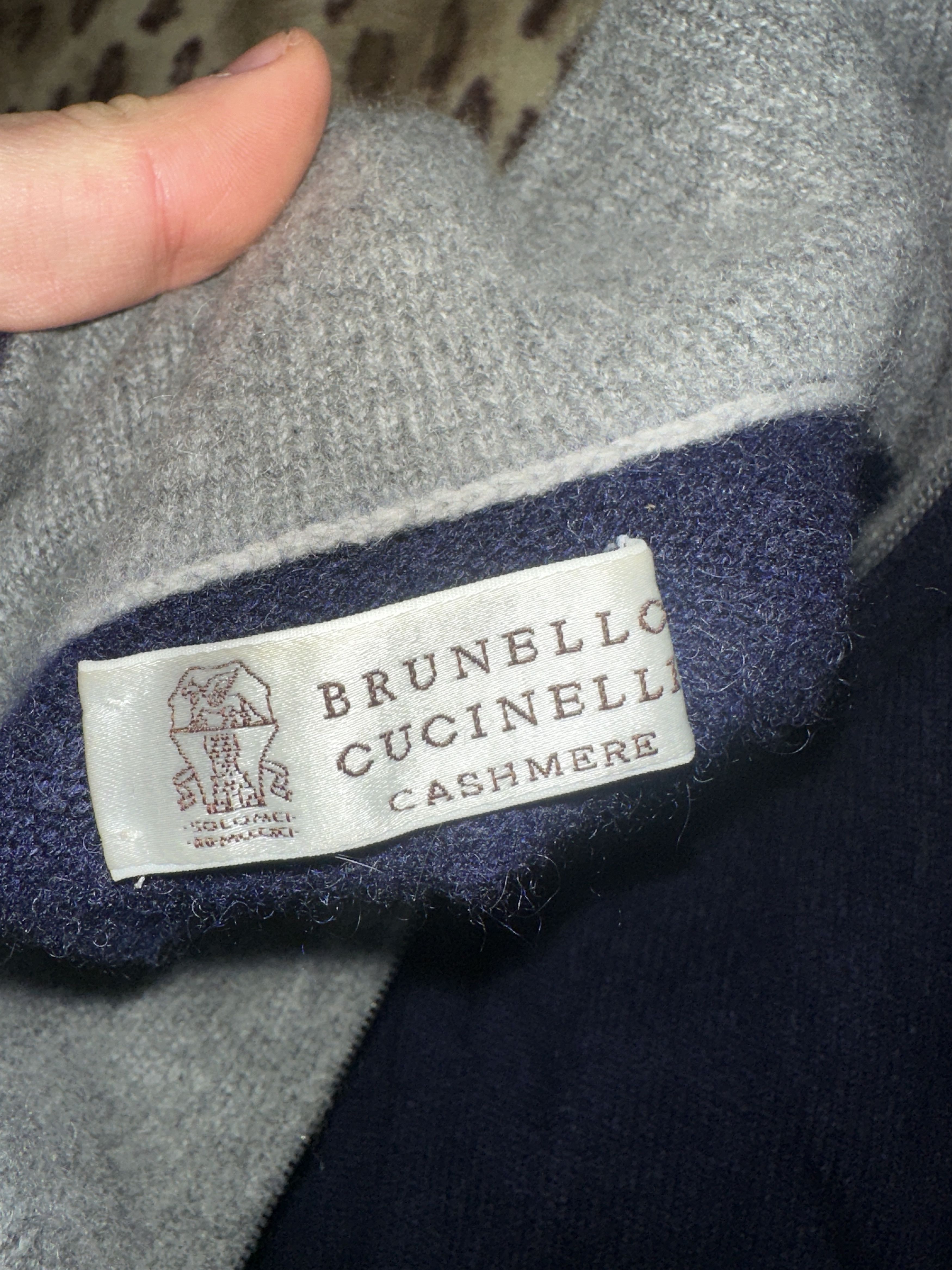 Brunello Cucinelli Brunello Cucinelli Cashmere Half Zip Sweater Navy Size 52 Size US L / EU 52-54 / 3 - 10 Thumbnail