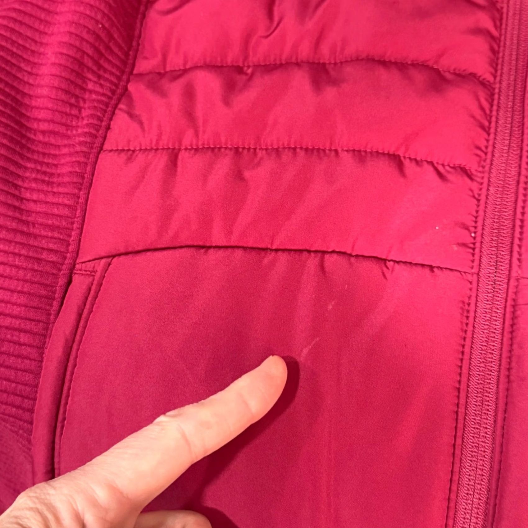 Tek Gear Tek Gear 2X Hybrid Puffer Jacket Quilted Fleece Lined Hood Active Mixed Media Jacket Womens Plus 2X Pink Size XXL / US 16-18 / IT 52-54 - 6 Thumbnail