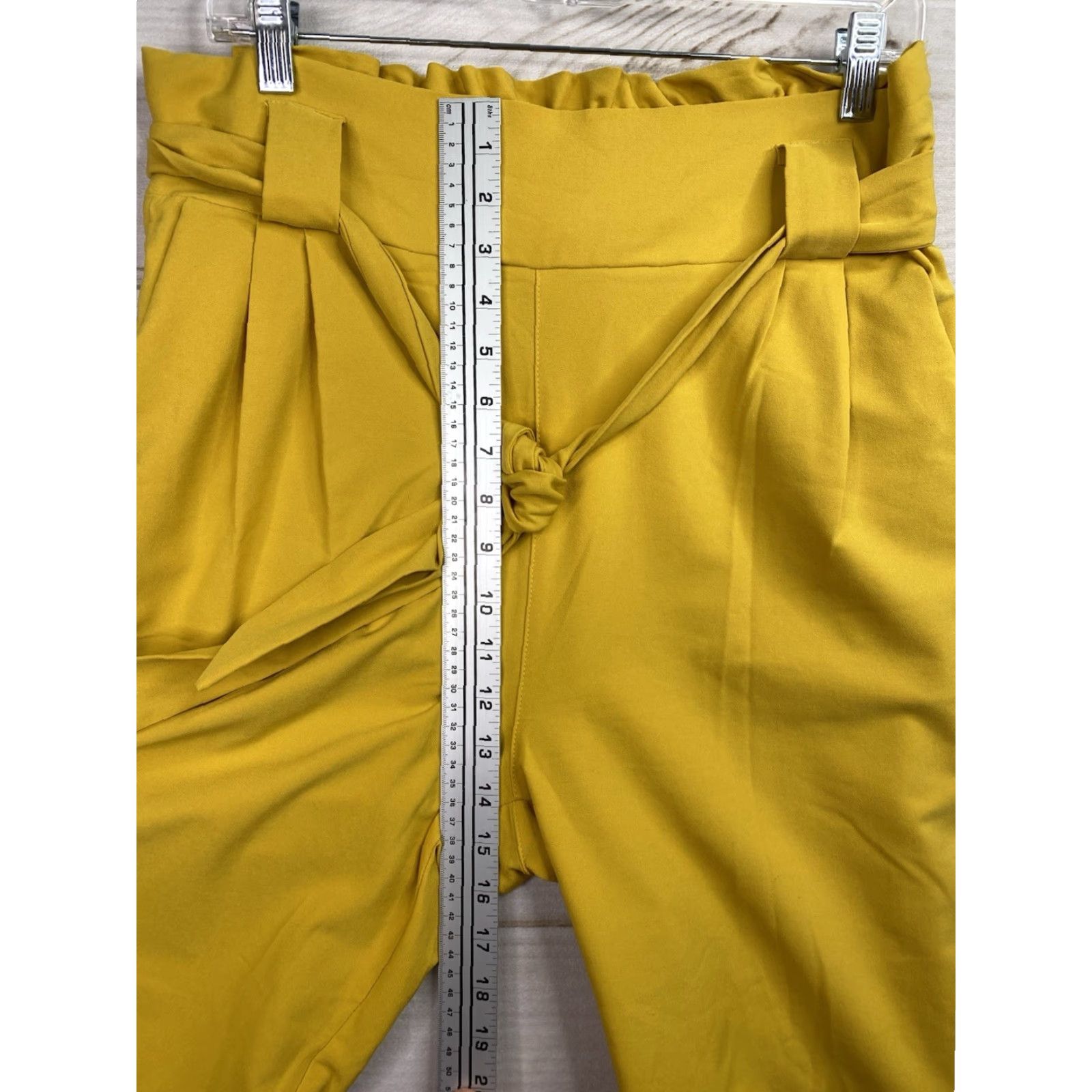 Vintage Grace Karin Pants Women XL Gold High Waist Casual Pencil Bow Ruffle Belt Tapered Paperbag Size 40" / US 18 - 5 Thumbnail