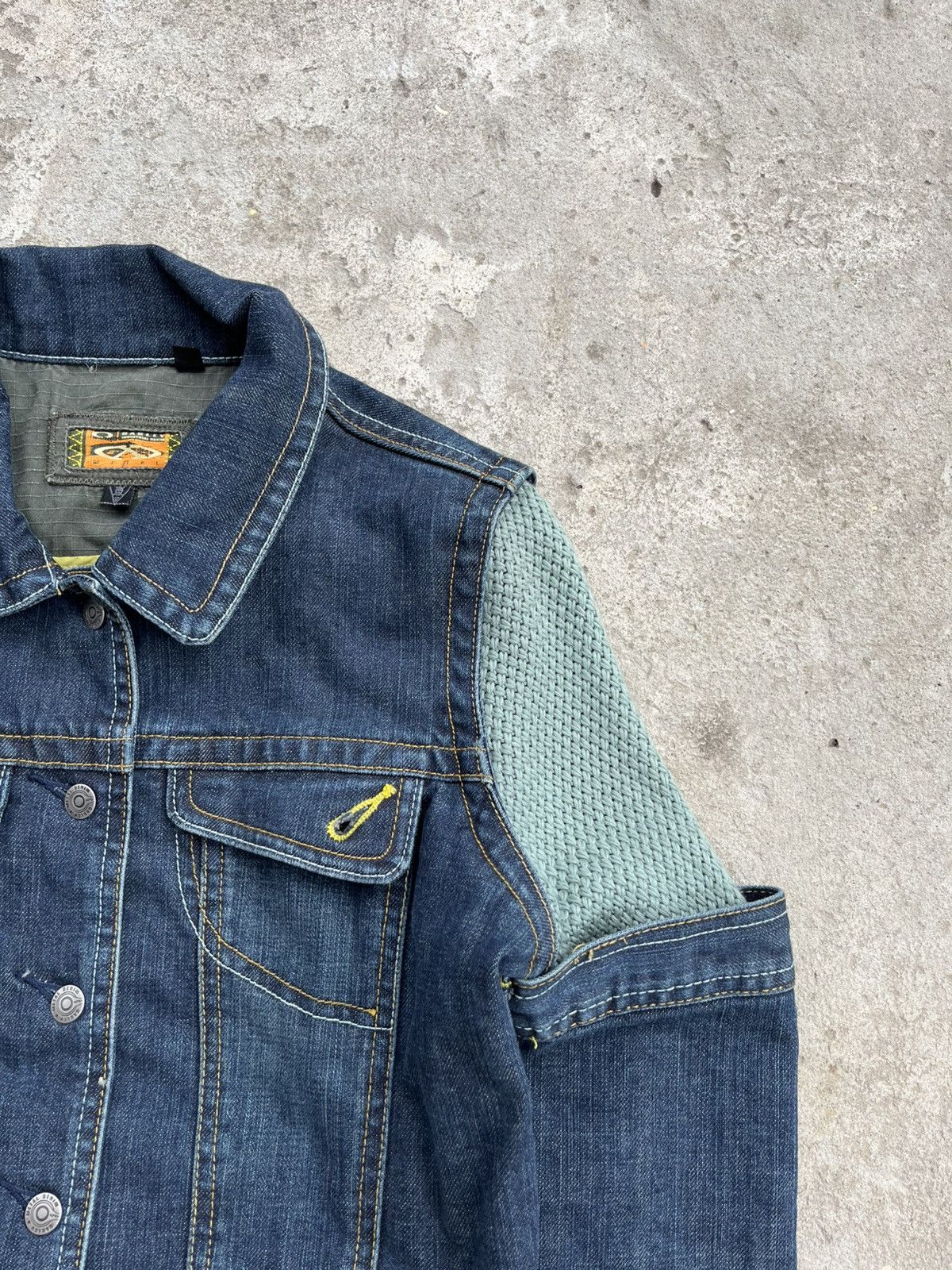 Oakley Oakley Metal Industrial Denim Knitted Avant Gard Jacket Y2K Size S / US 4 / IT 40 - 12 Thumbnail