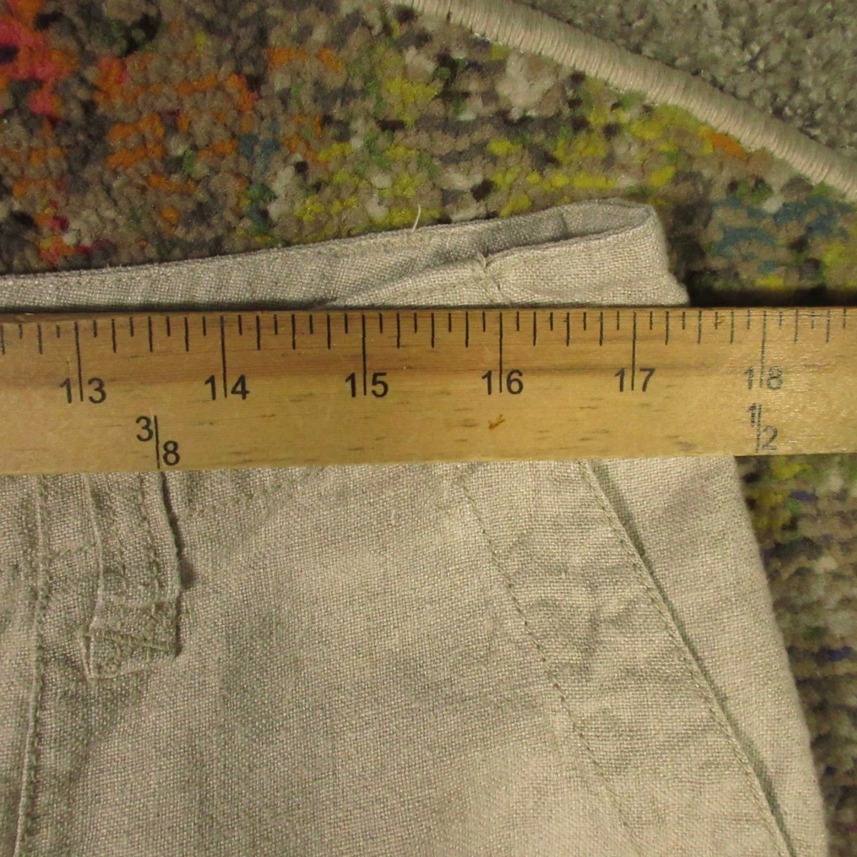 Eddie Bauer Eddie Bauer Linen Pants Women 14 Drawstring Straight Cargo Cropped 32x24 Beige Size 36" / US 14 / IT 50 - 6 Thumbnail