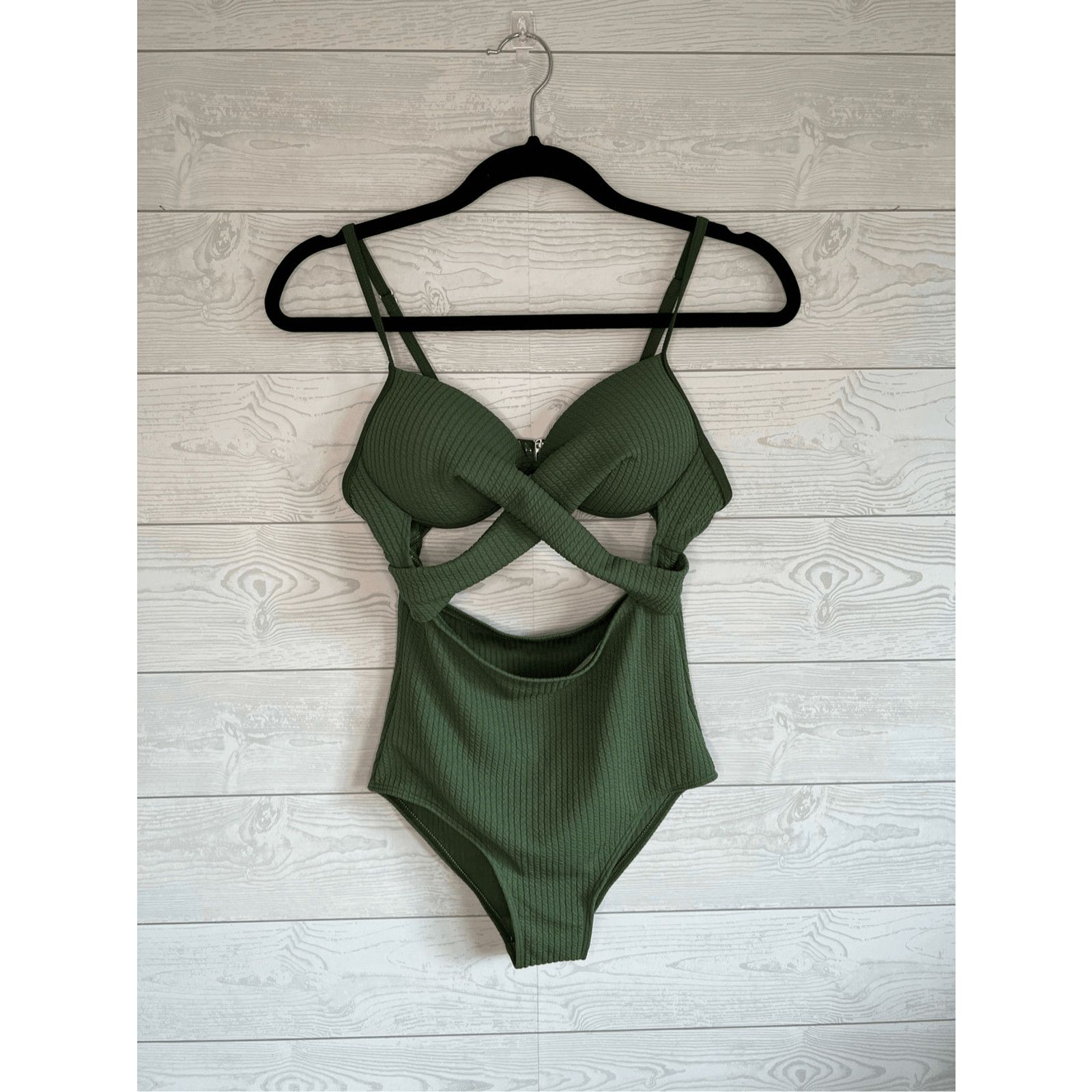 Other Cut out Wrap army green one piece swimsuit Size Small Size S / US 4 / IT 40 - 4 Thumbnail