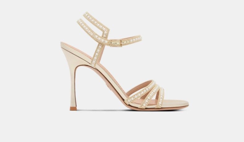 Dior o1w1db11024 Gem Heeled Sandals in Gold Size US 7 / IT 37 - 1 Thumbnail