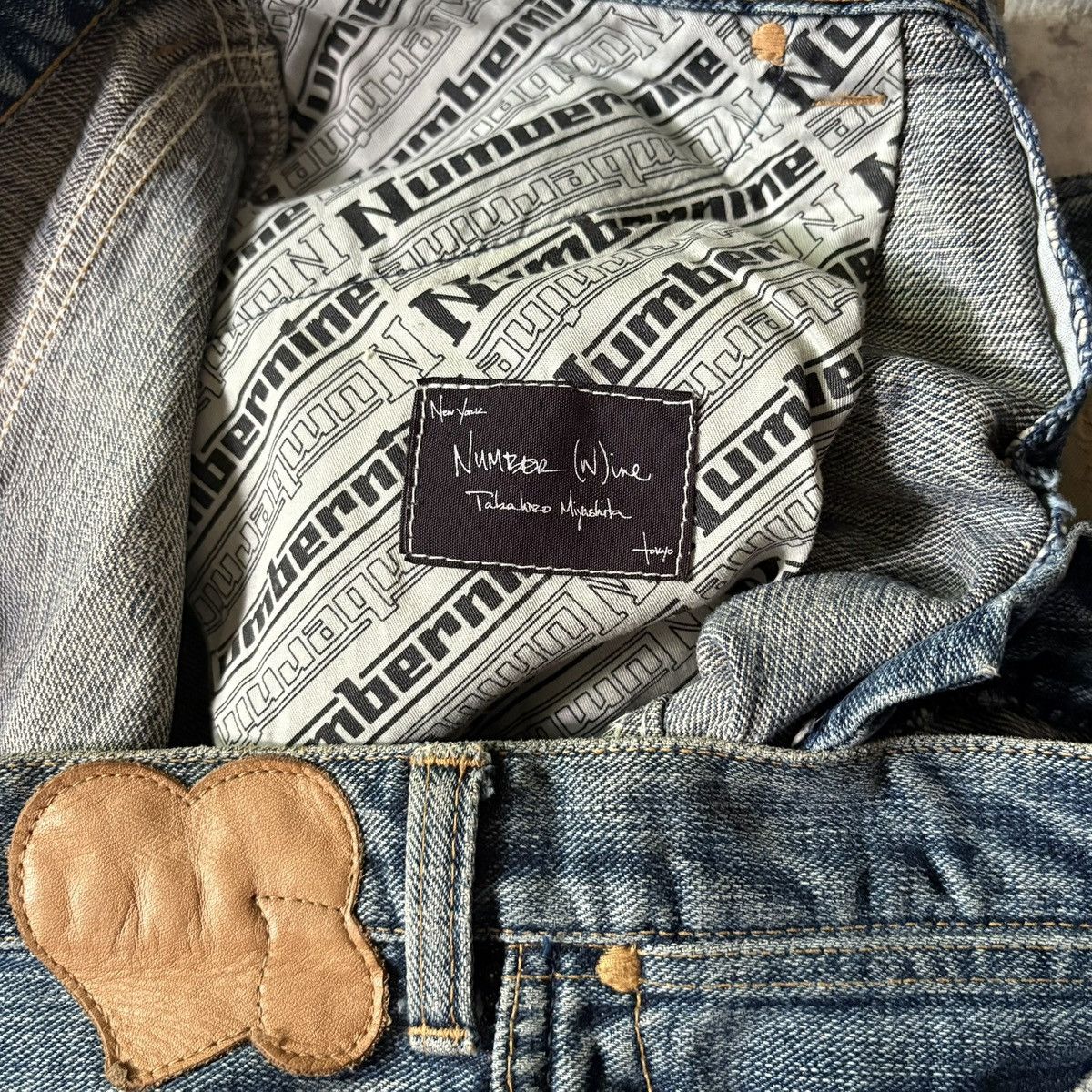 Number (N)ine Number (N)ine AW04 Give Peace a Chance Patchwork Jean Shorts Size US 31 - 9 Thumbnail