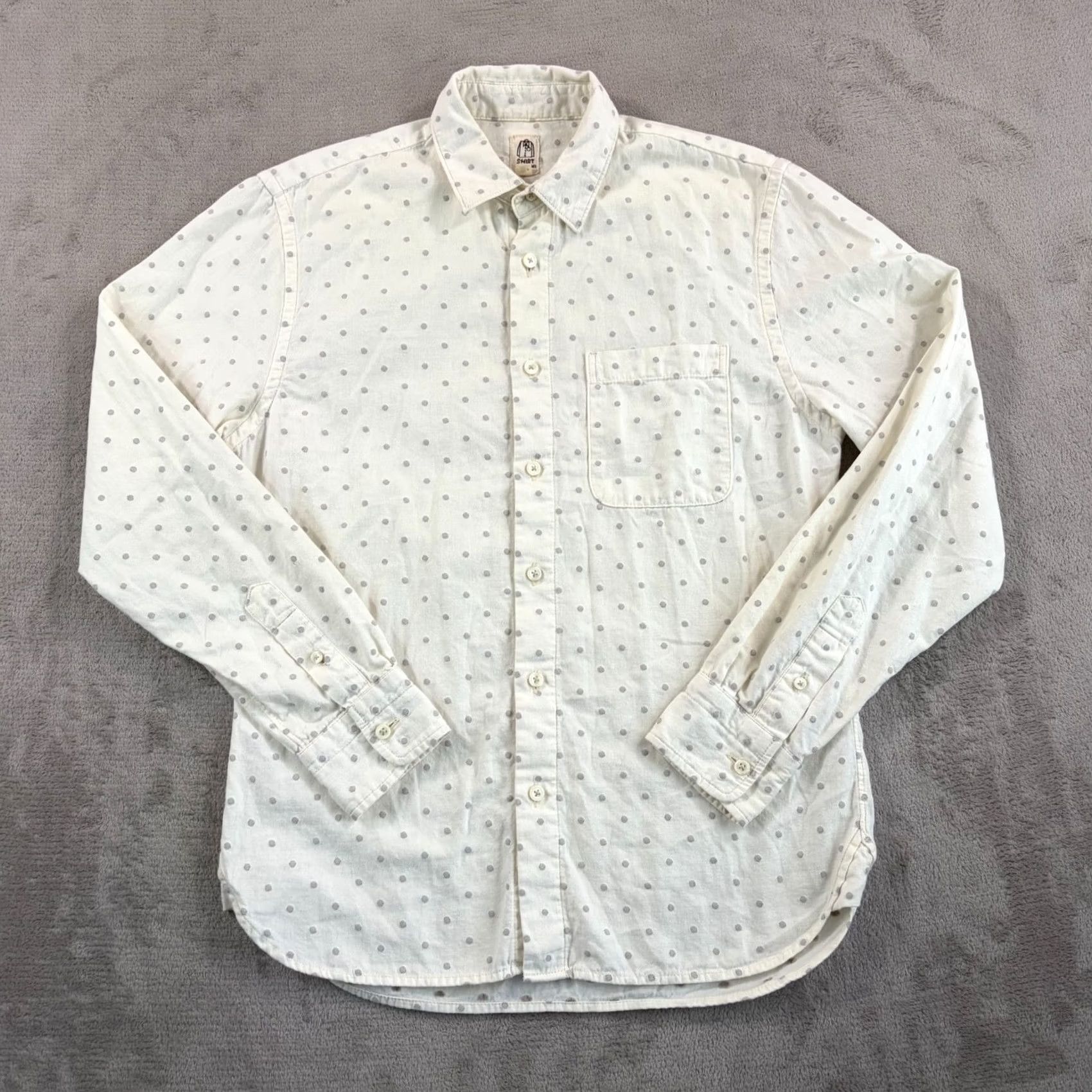 KATO Hiroshi Kato Embroidery Dot White Shirt Men Small Pocket Cotton Designer Shirt Men S White Polka Dot Size US S / EU 44-46 / 1 - 3 Thumbnail