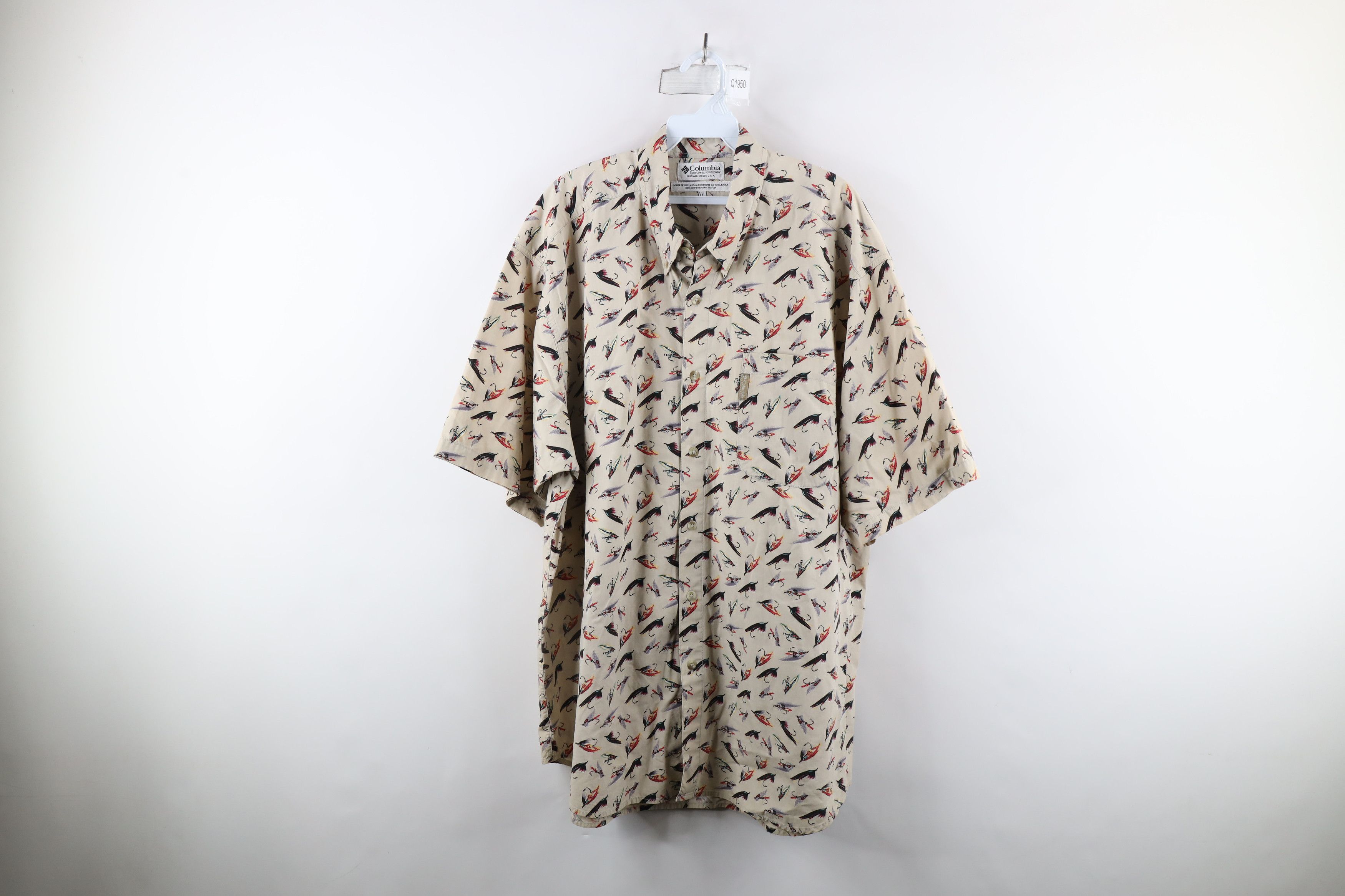 Columbia × Vintage Vintage 90s Columbia Over Print Short Sleeve Button Shirt Size US XXL / EU 58 / 5 - 1 Thumbnail