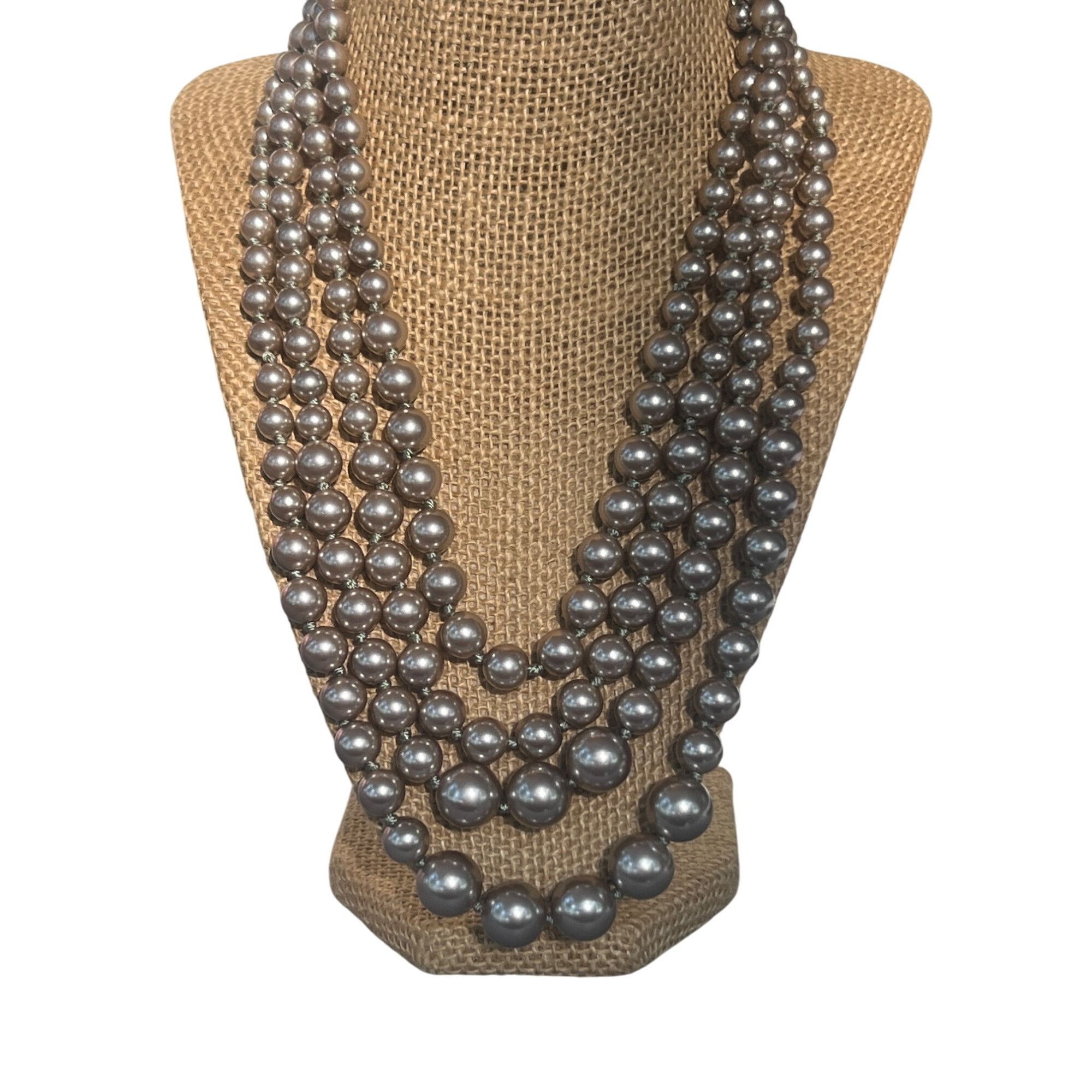 Chicos Chicos Multi Strand Faux Pearl Necklace Layered Knotted Betw Size ONE SIZE - 1 Thumbnail