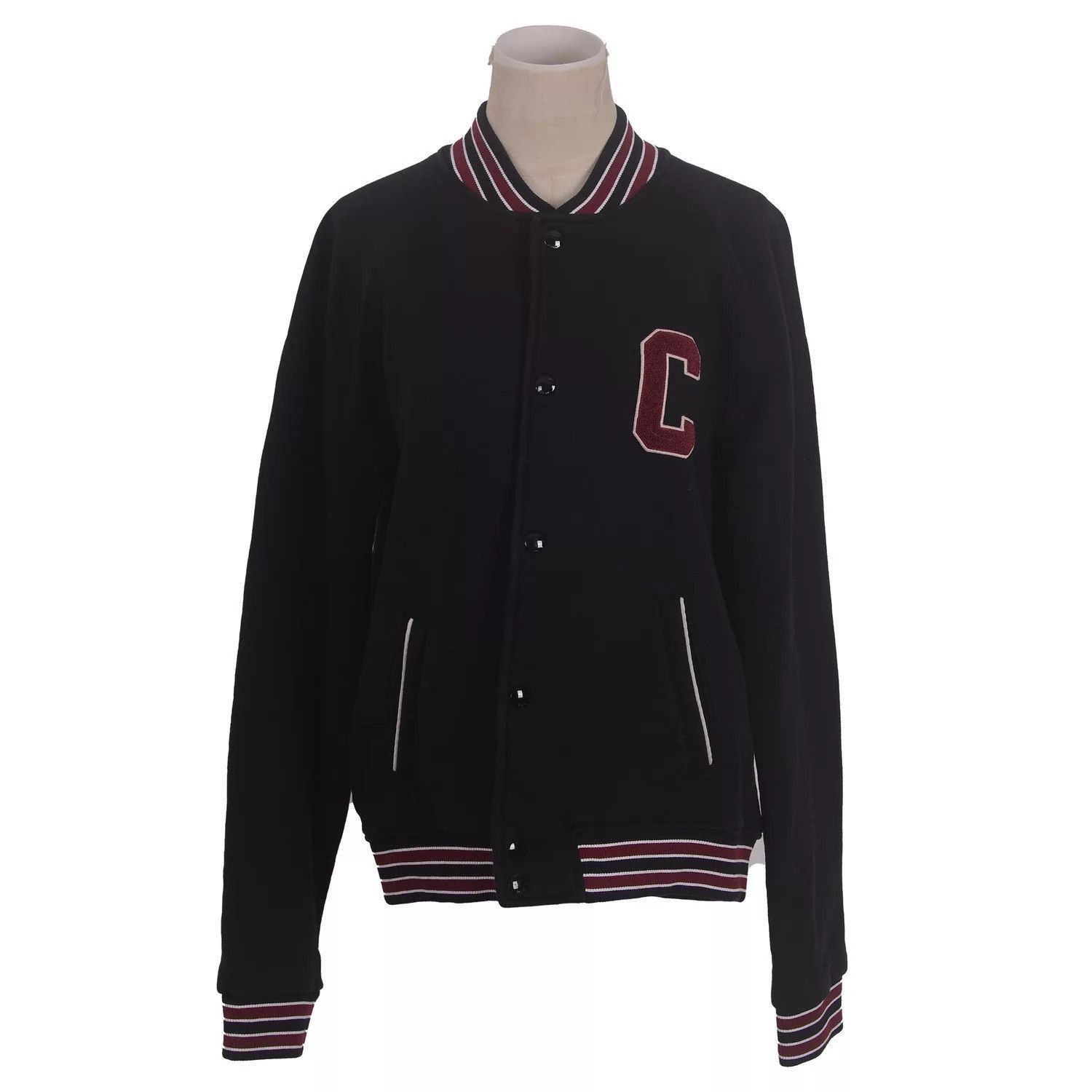 Celine Black Letterman Jacket with Ribbed Trim Size US L / EU 52-54 / 3 - 1 Thumbnail