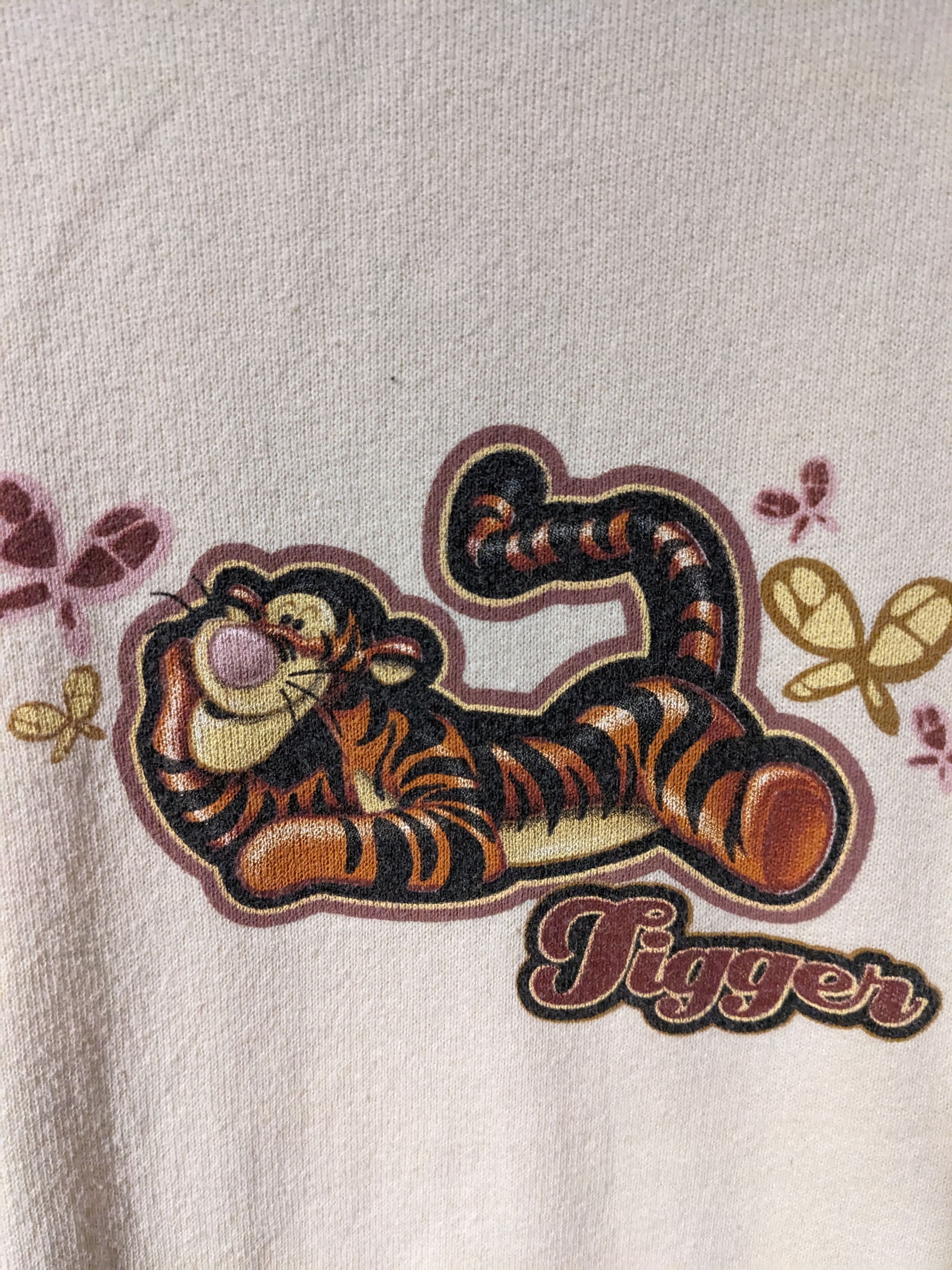 Disney × Vintage Vintage 90s Winnie the Pooh Tigger Butterfly Sweatshirt Size US XL / EU 56 / 4 - 2 Thumbnail