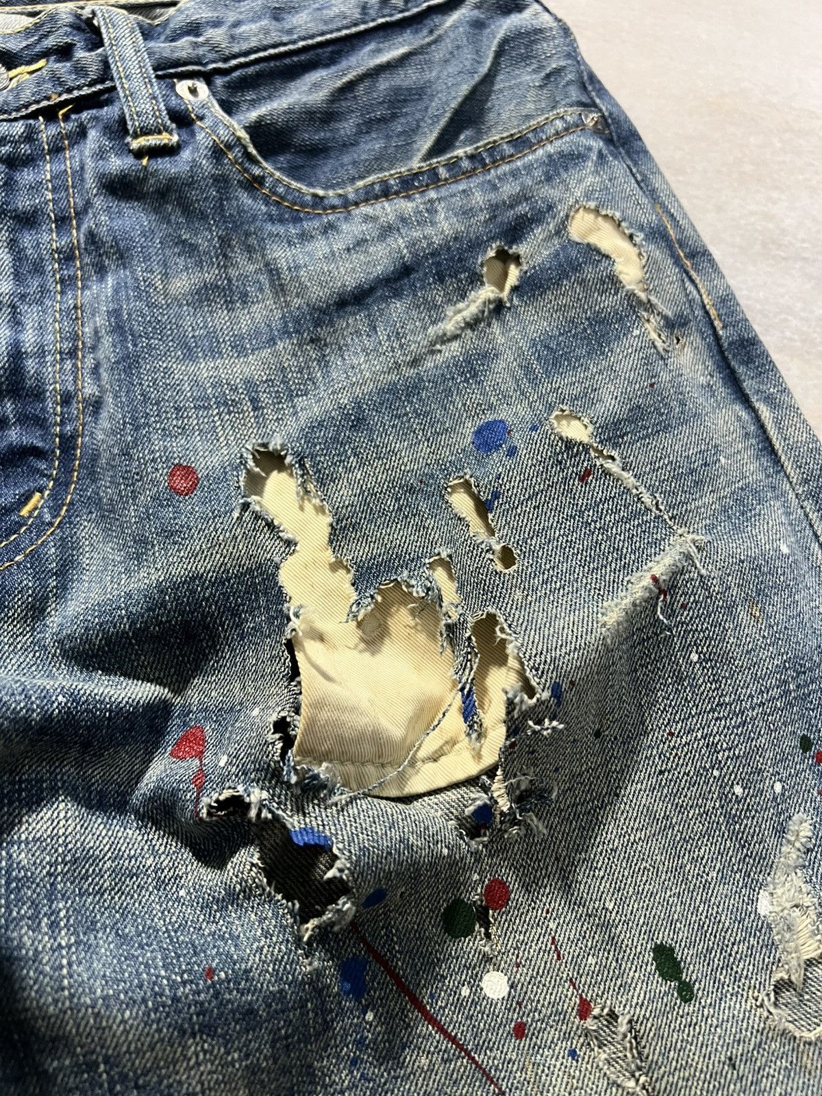 If Six Was Nine × Seditionaries × Sophnet. 💥Rare💥Vintage Sophnet. Painter Ripped Backle Back Jeans Size US 32 / EU 48 - 7 Thumbnail