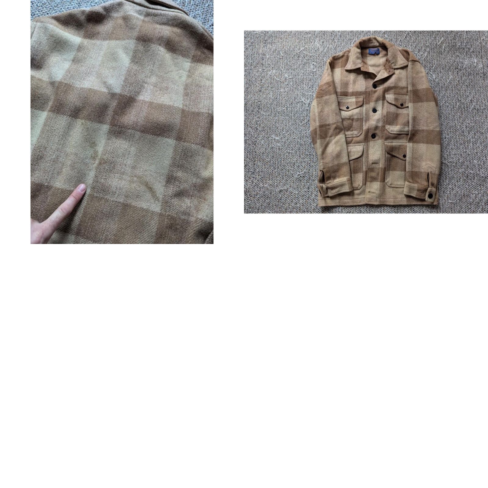 VINTAGE Pendleton Jacket Coat Men M Pendleton Plaid Brown Wool 42 Chest 31 Front Length 23 Seams 19 Shoulders 24.5 Arm Mens Bag?