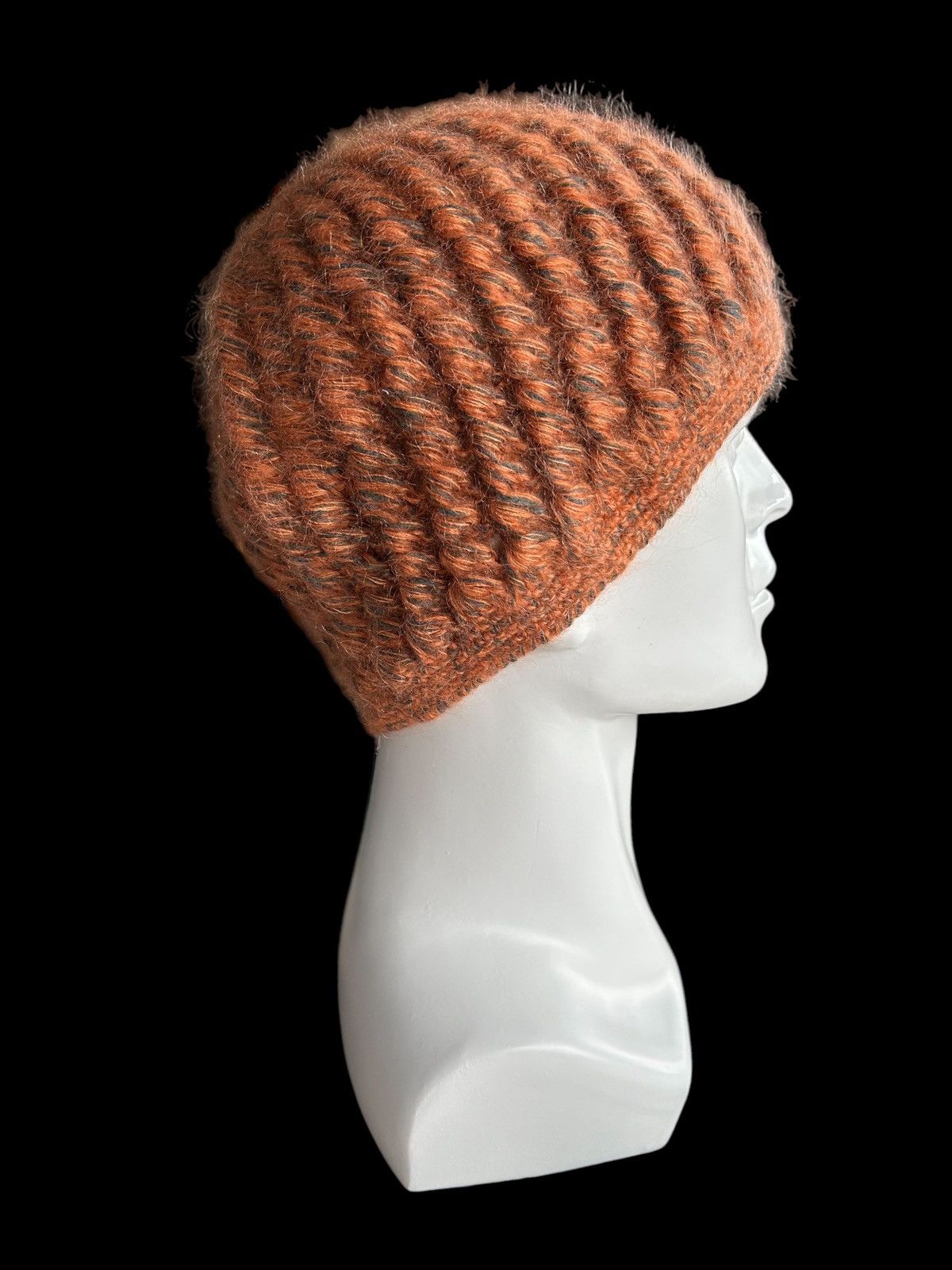 Japanese Brand × Kapital × Vintage Orange Crochet Knitted Handmade Beanie Hats Size ONE SIZE - 1 Thumbnail