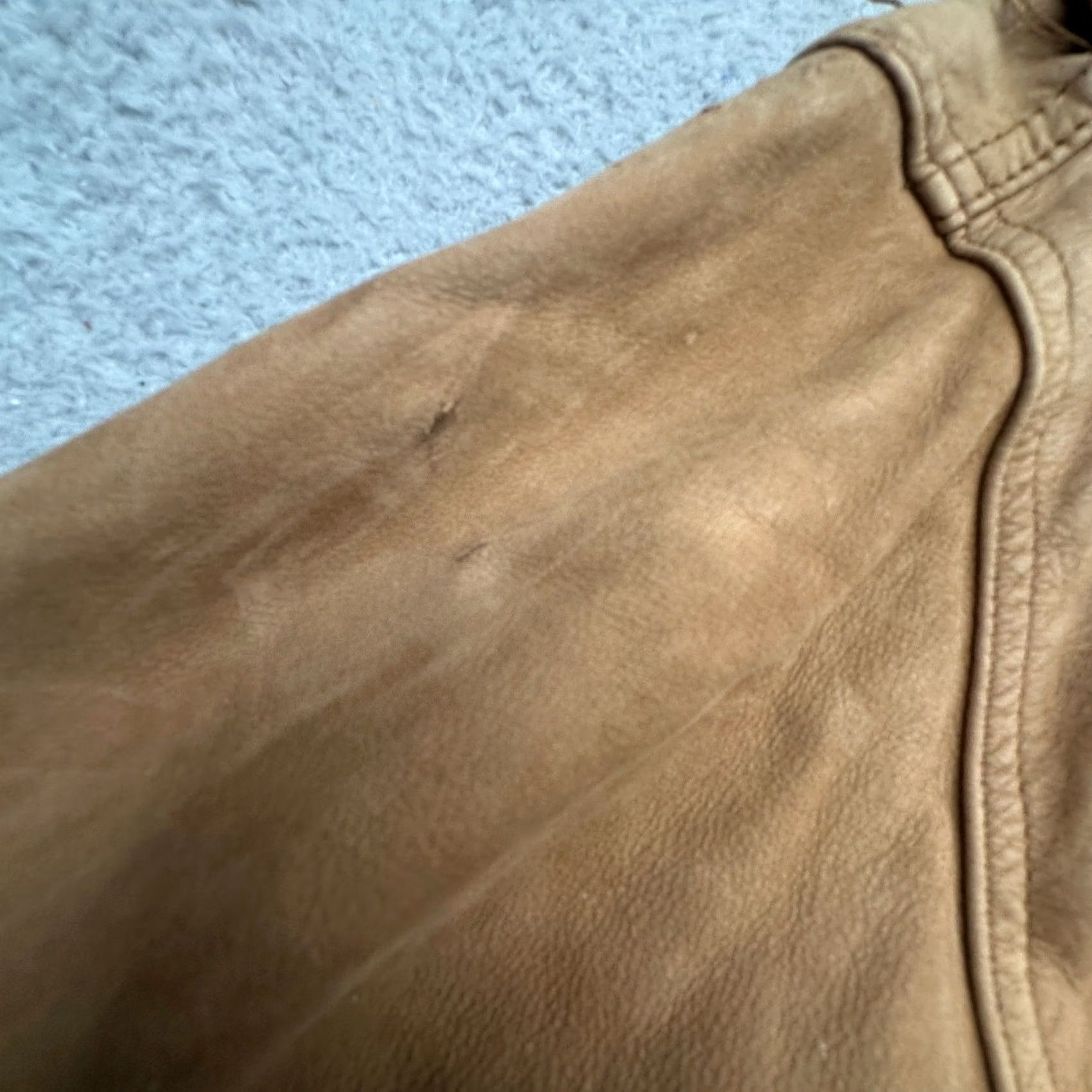 Vintage VINTAGE John Ashford Suede Leather Barn Chore Work Coat Flannel Lined Mens Large Brown Button Chest 50 in Long Leather Coat Casual Workwear Mens Size US L / EU 52-54 / 3 - 7 Thumbnail