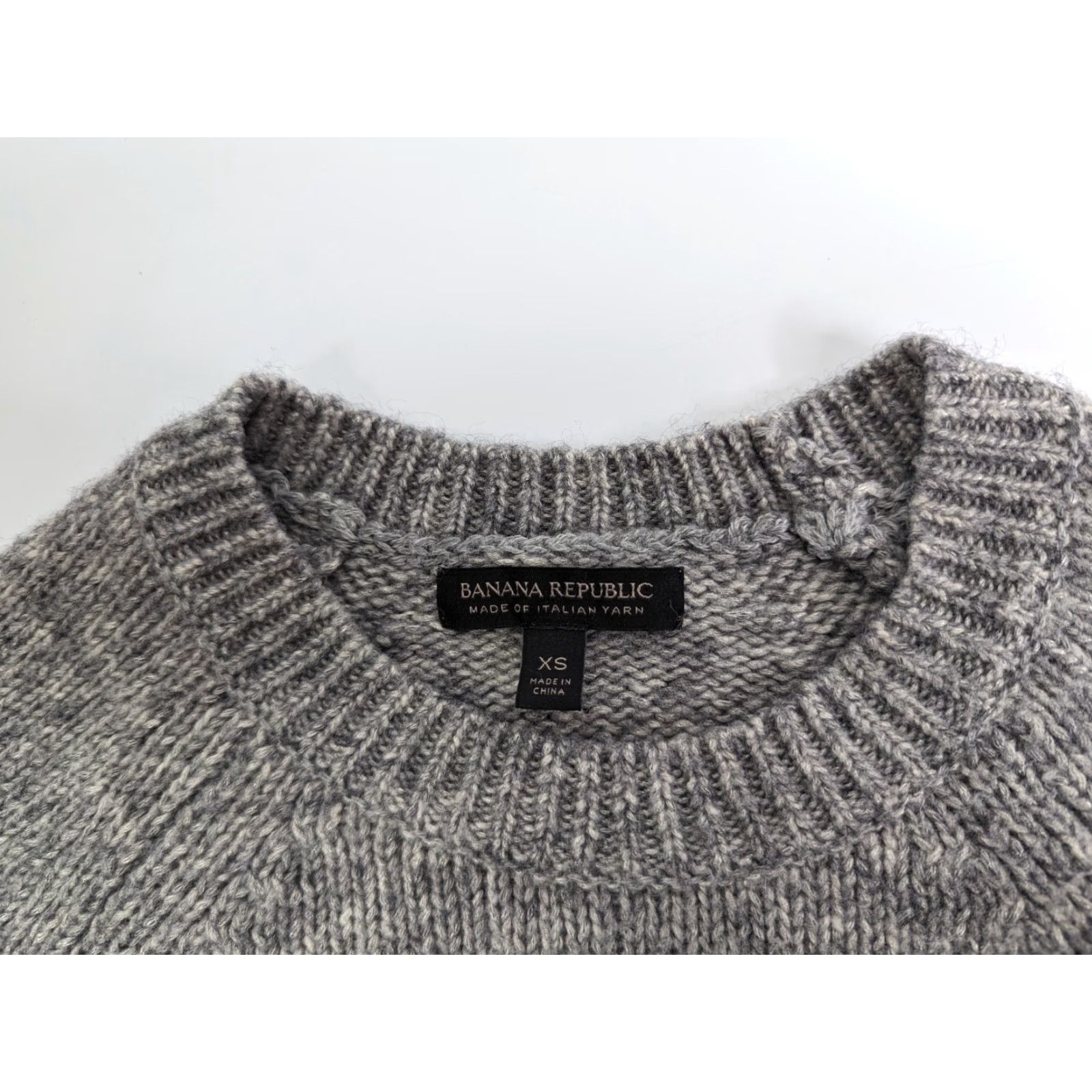 Banana Republic Banana Republic Wool Blend Grey Hi-Low Hem Sweater Womens XS Cable-Knit Pullover Knit Crew Neck Fall Spring Winter Solid Pattern Vintage: No Size XS / US 0-2 / IT 36-38 - 7 Thumbnail