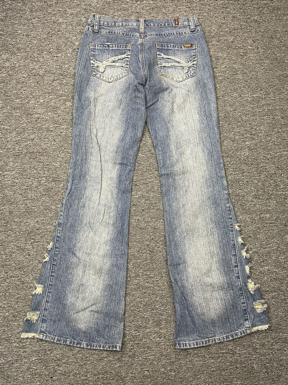 If Six Was Nine Vintage Bongo Jeans Flared Pants Distressed Denim Size US 31 - 5 Thumbnail