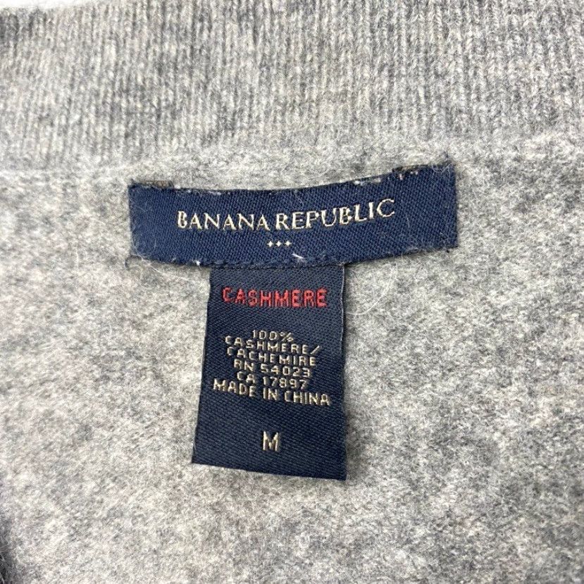 Banana Republic Banana Republic 100% Cashmere Women's Medium Gray Sweater V Neck Preppy School Size M / US 6-8 / IT 42-44 - 6 Thumbnail