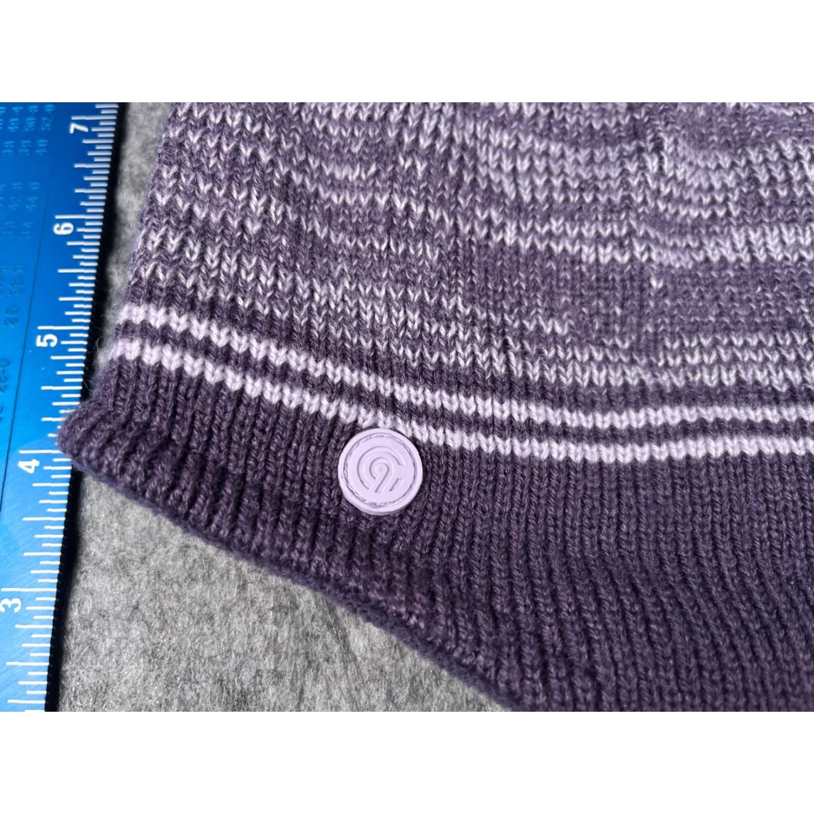 Champion Champion C9 Beanie Toque Adult OS Purple Stripe Knit Acrylic Polyester Ear Flaps Size ONE SIZE - 4 Thumbnail