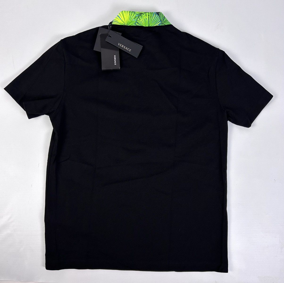 Versace Versace Men's Black Polo M Pique Logo Satin Collar Italy NWT Size US M / EU 48-50 / 2 - 7 Thumbnail