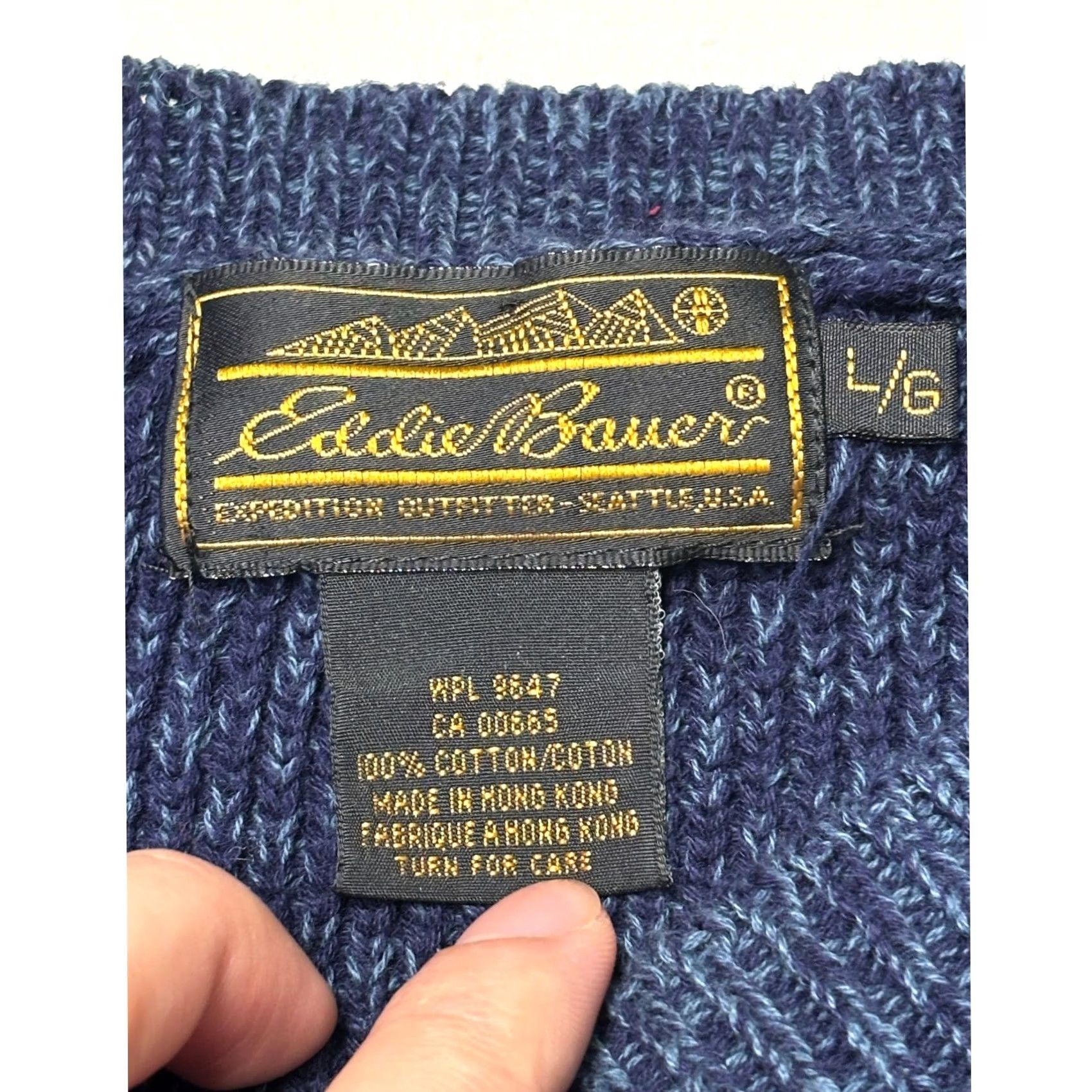 Eddie Bauer VINTAGE Eddie Bauer Mens Sweater Crewneck Knit Heavyweight Indigo Blue L Size US L / EU 52-54 / 3 - 2 Thumbnail