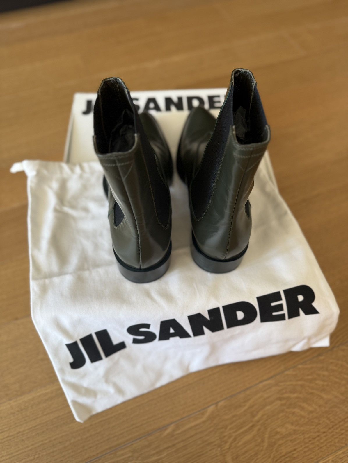 Jil Sander Jil Sander FW22 Pointed Toe Leather Chelsea Boots Green Size US 11 / EU 44 - 7 Thumbnail
