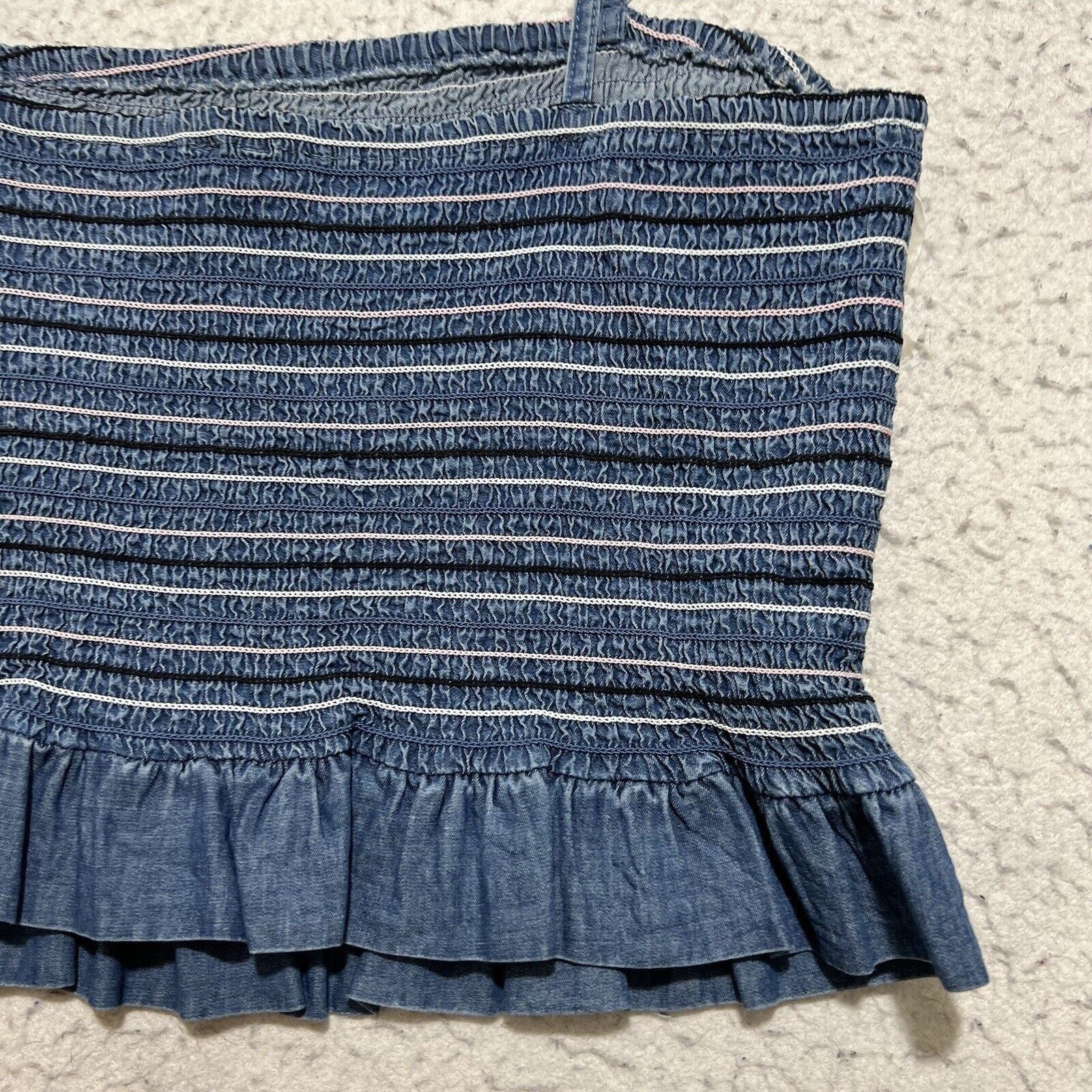 Other Derek Heart Denim Striped Crop Top Spaghetti Strap Size L / US 10 / IT 46 - 10 Thumbnail