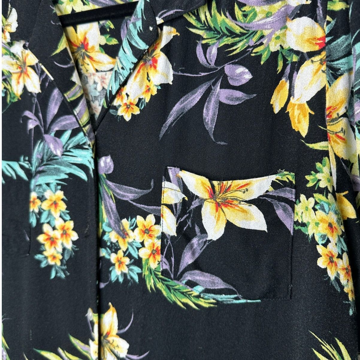 Other Lovestitch Black Multi Short Sleeve Collared Button Shirt L Size L / US 10 / IT 46 - 5 Thumbnail