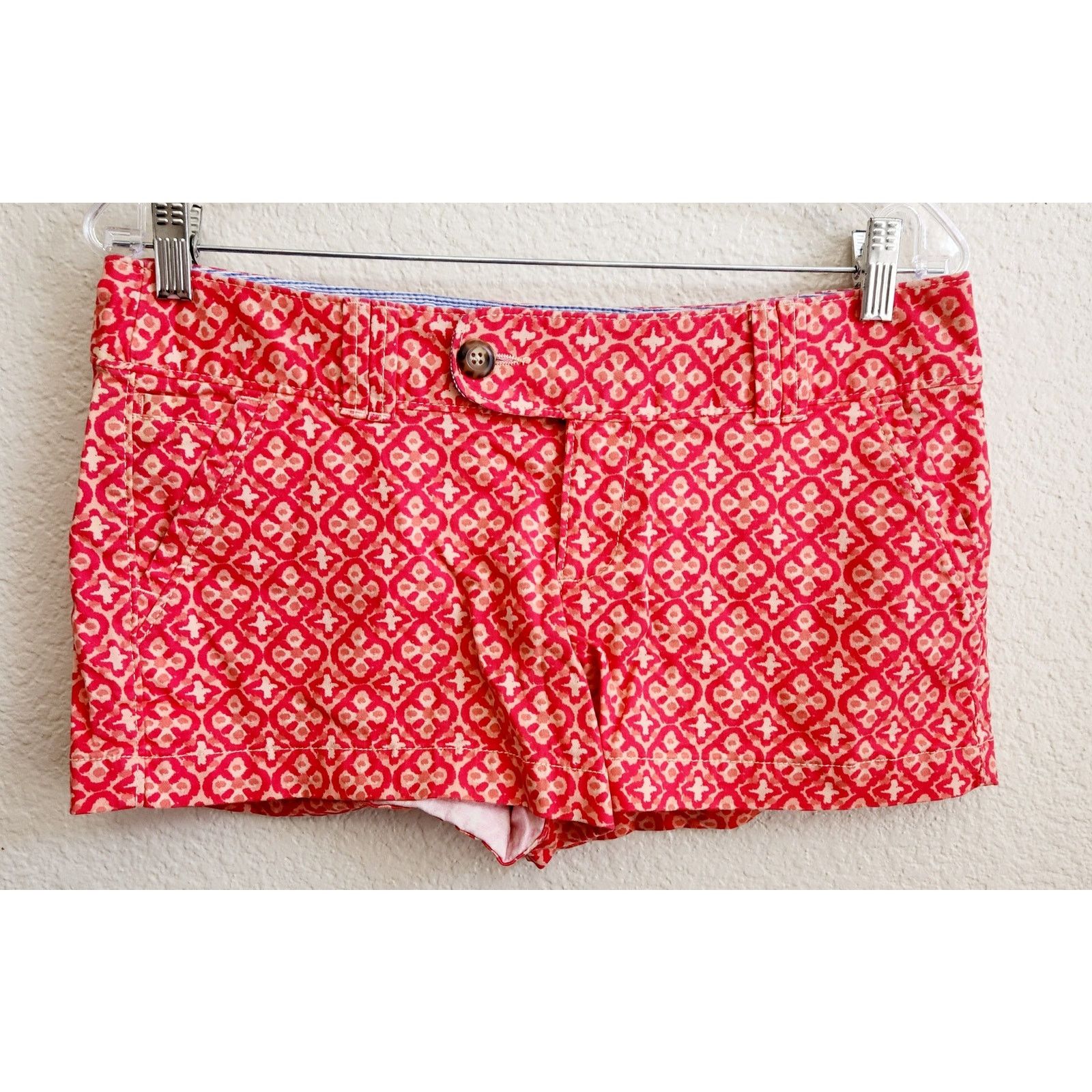 Other Red Camel Orange Floral Flat Front Chino Shorts 9 Juniors Size 34" / US 12 / IT 48 - 1 Thumbnail