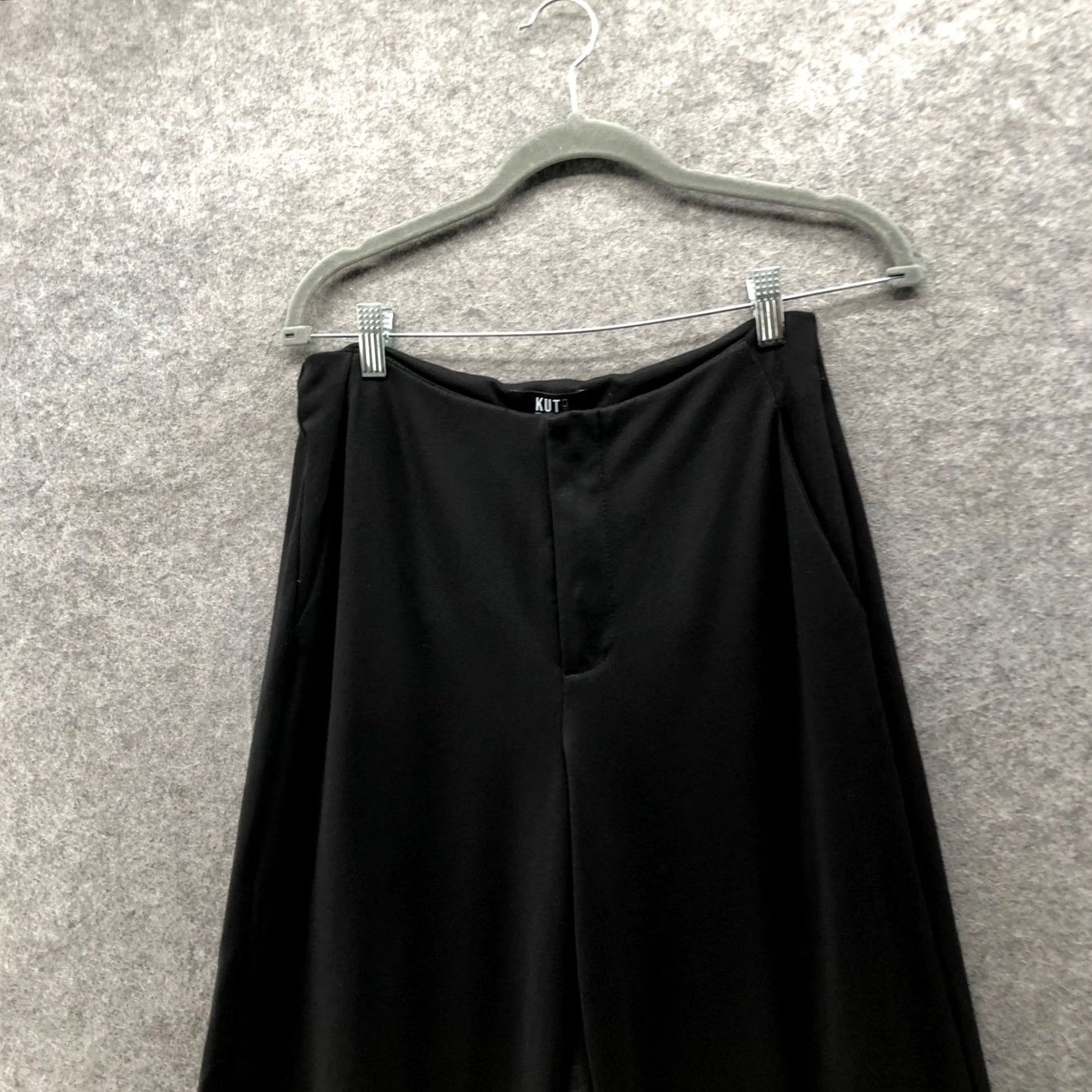 Vintage KUT from the Kloth Wide Leg Ponte Pants Women 8 Black High Rise Dress Size 30" / US 8 / IT 44 - 3 Thumbnail