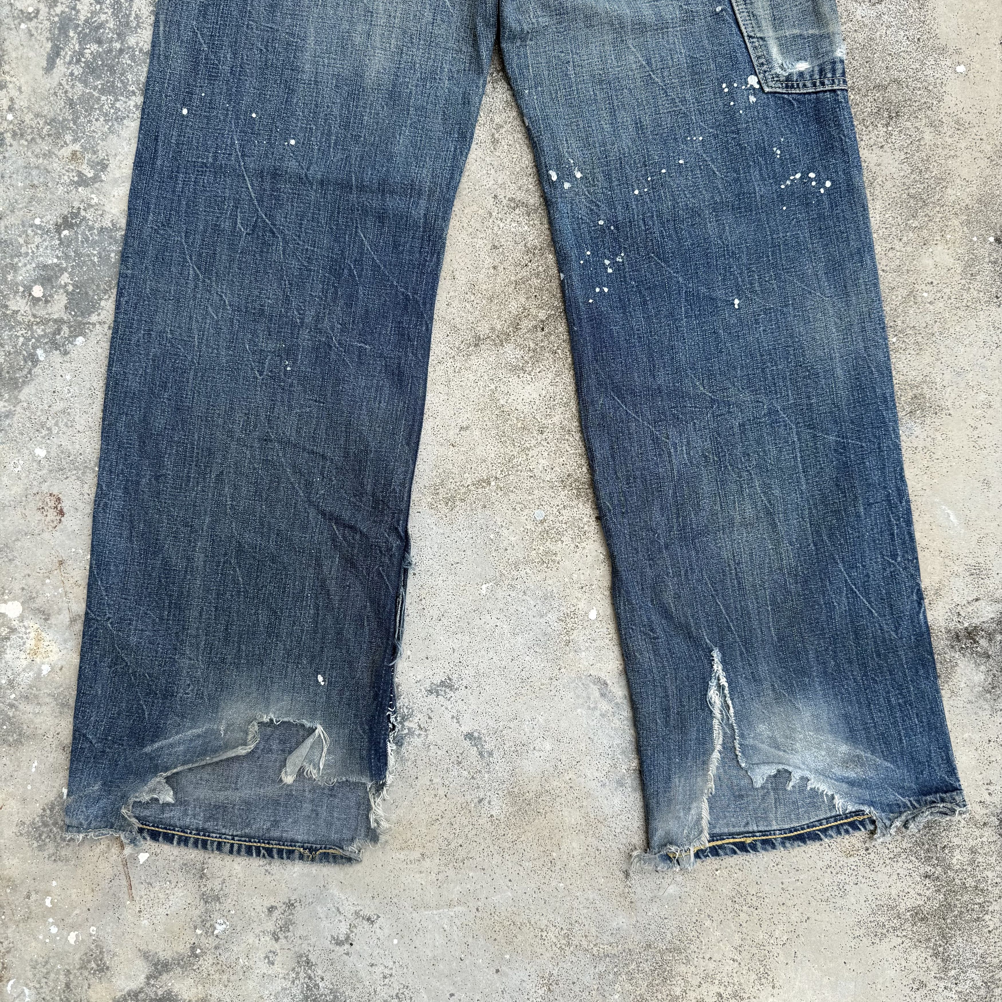 Japanese Brand Vintage union made button fly faded ripped jeans denim pan Size US 30 / EU 46 - 7 Thumbnail