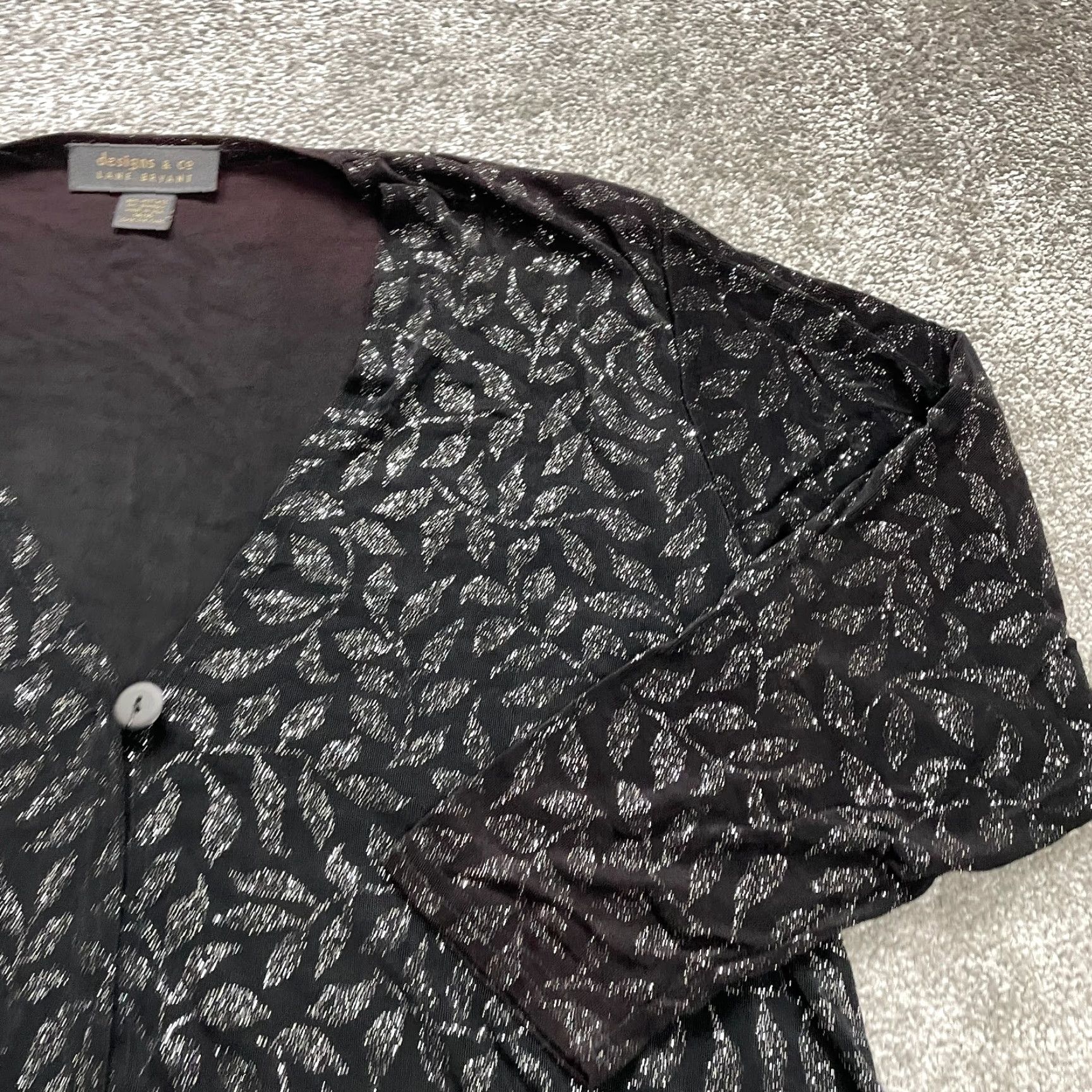 Vintage VINTAGE Lane Bryant Women's Blouse Shirt Casual Long Sleeve Floral 14 Black Size XL / US 12-14 / IT 48-50 - 4 Thumbnail