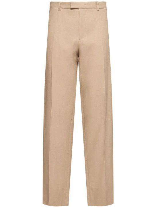 Z Zegna o1lsvrm0525 Oasi Linen Pants in Beige Size US 34 / EU 50 - 1 Thumbnail