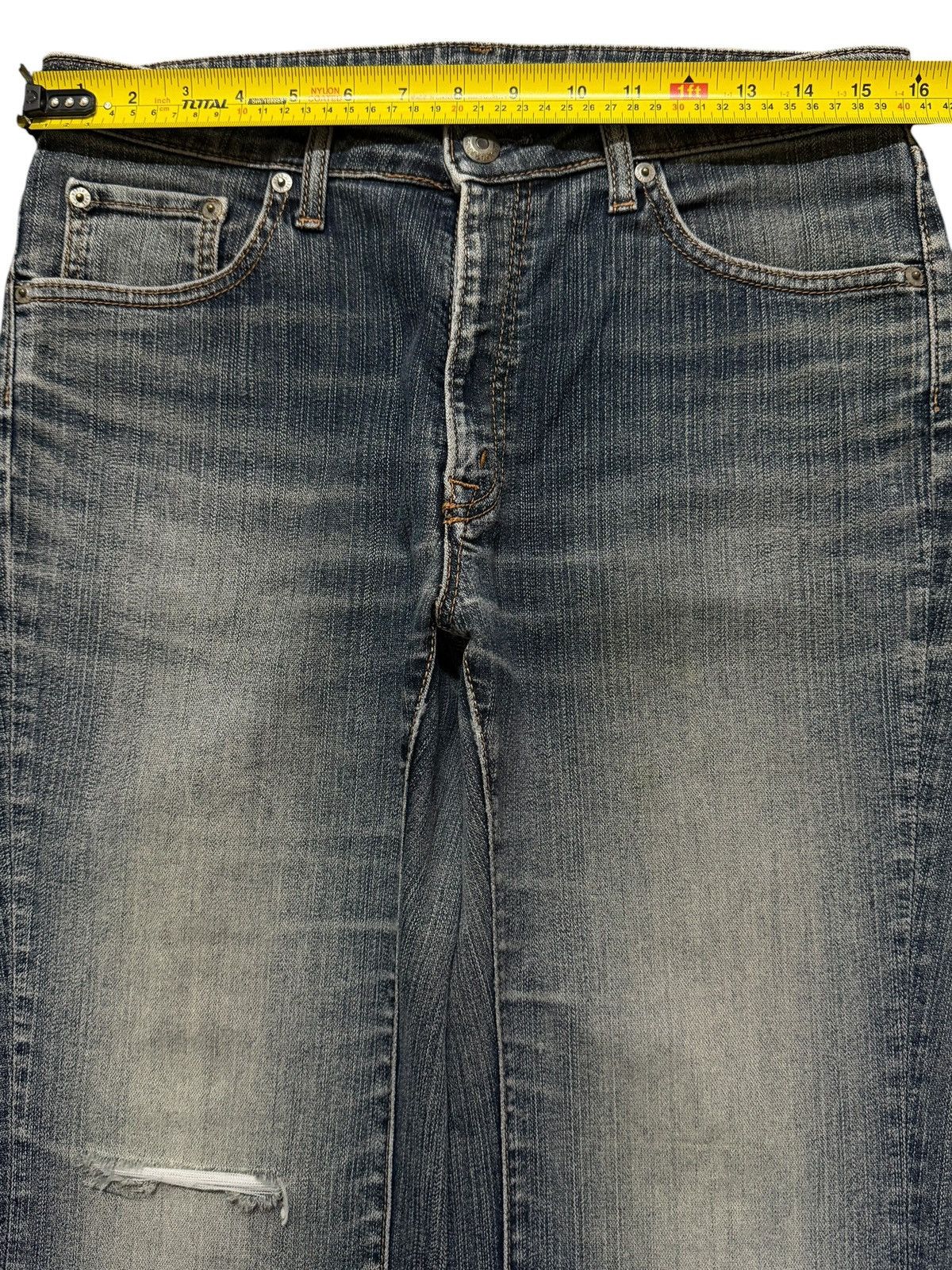 KMRii Vintage Y2K Japanese Brand Faded Wash Distress Straight Leg Size US 31 - 7 Thumbnail