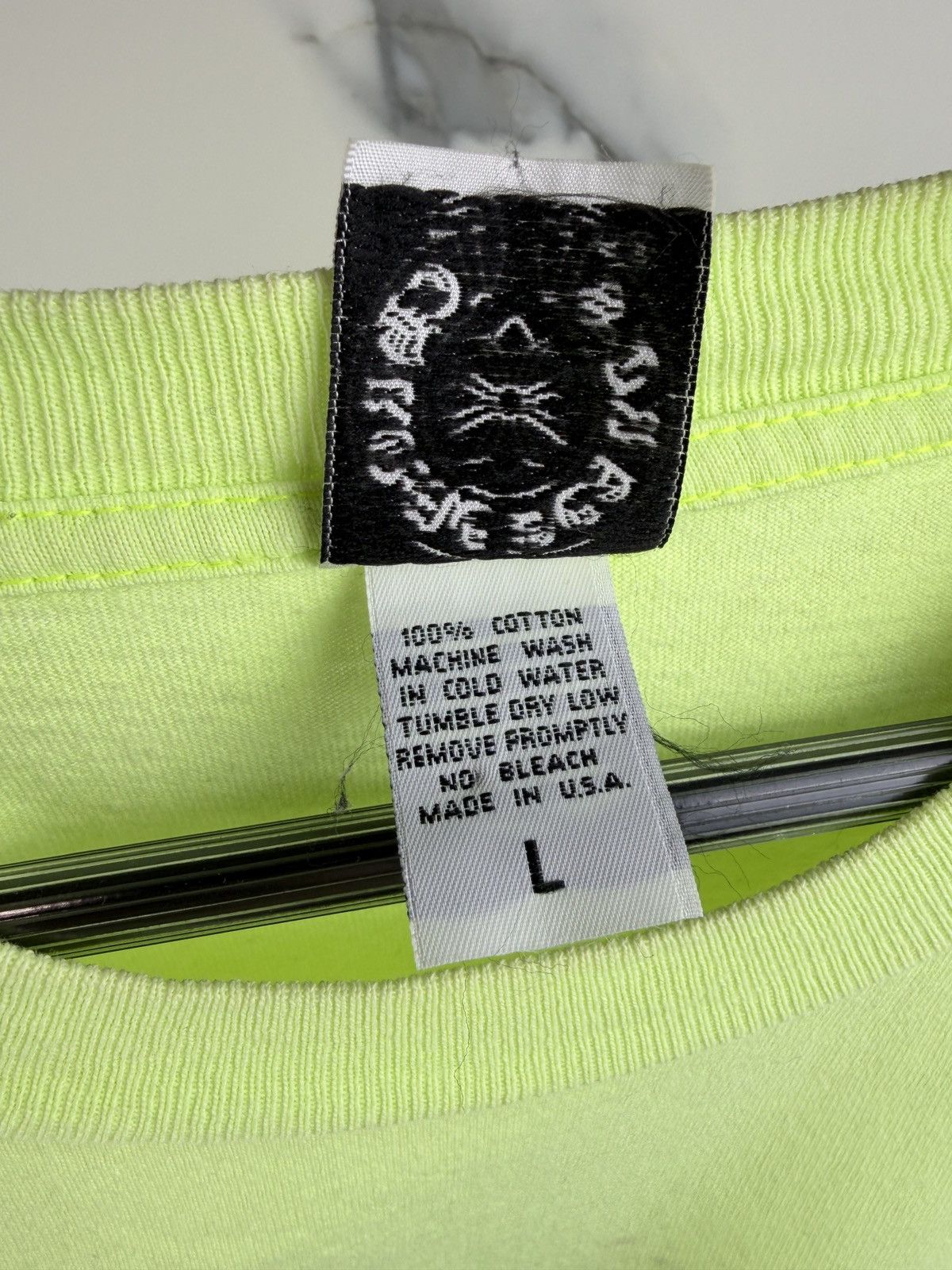 Chrome Hearts Chrome Hearts Vintage Neon Green Scroll Logo Pocket Tshirt Size US L / EU 52-54 / 3 - 12 Thumbnail