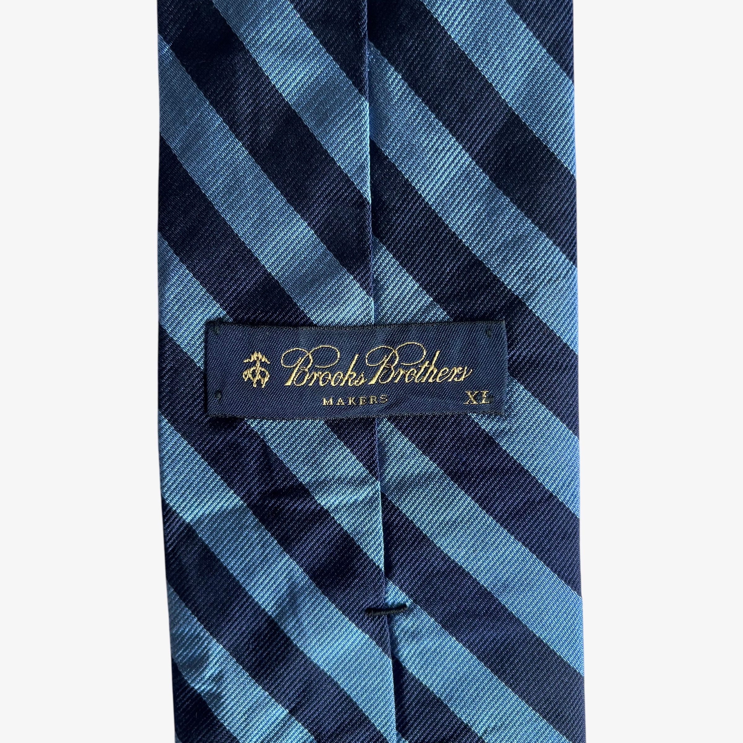Brooks Brothers Vintage 90s Brooks Brothers Makers Blue Striped Silk Tie Size ONE SIZE - 2 Thumbnail