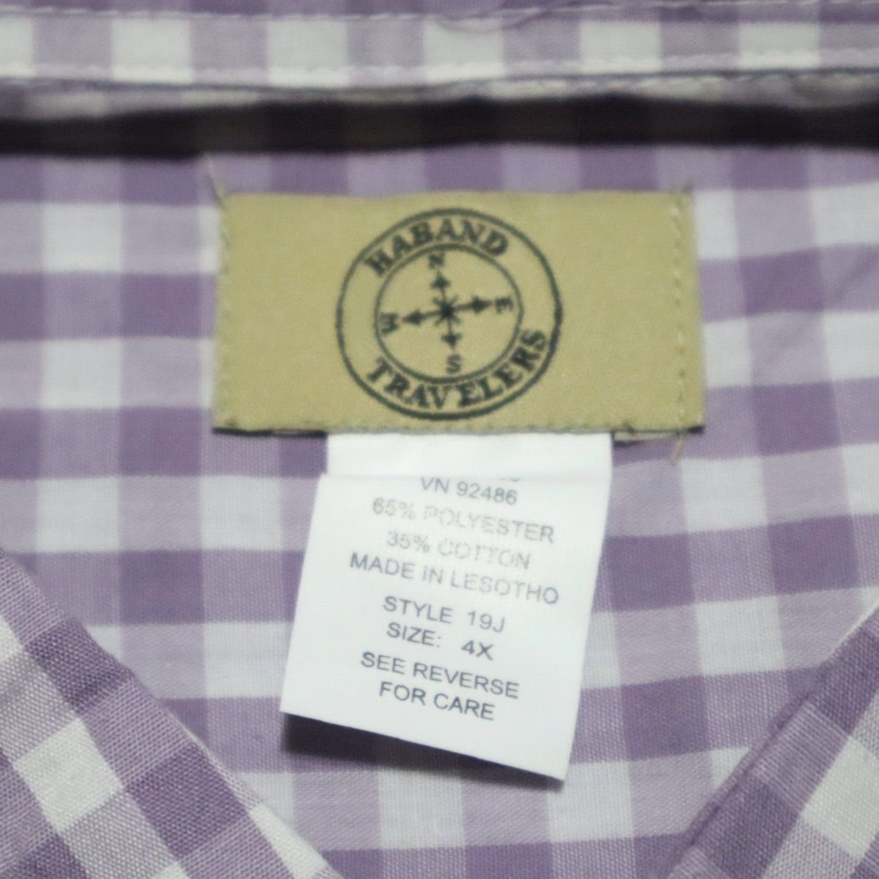 Haband Haband Travelers Purple Plaid Button Up Short Sleeve Shirt Adult Men's Size 4X Size US XXL / EU 58 / 5 - 3 Thumbnail