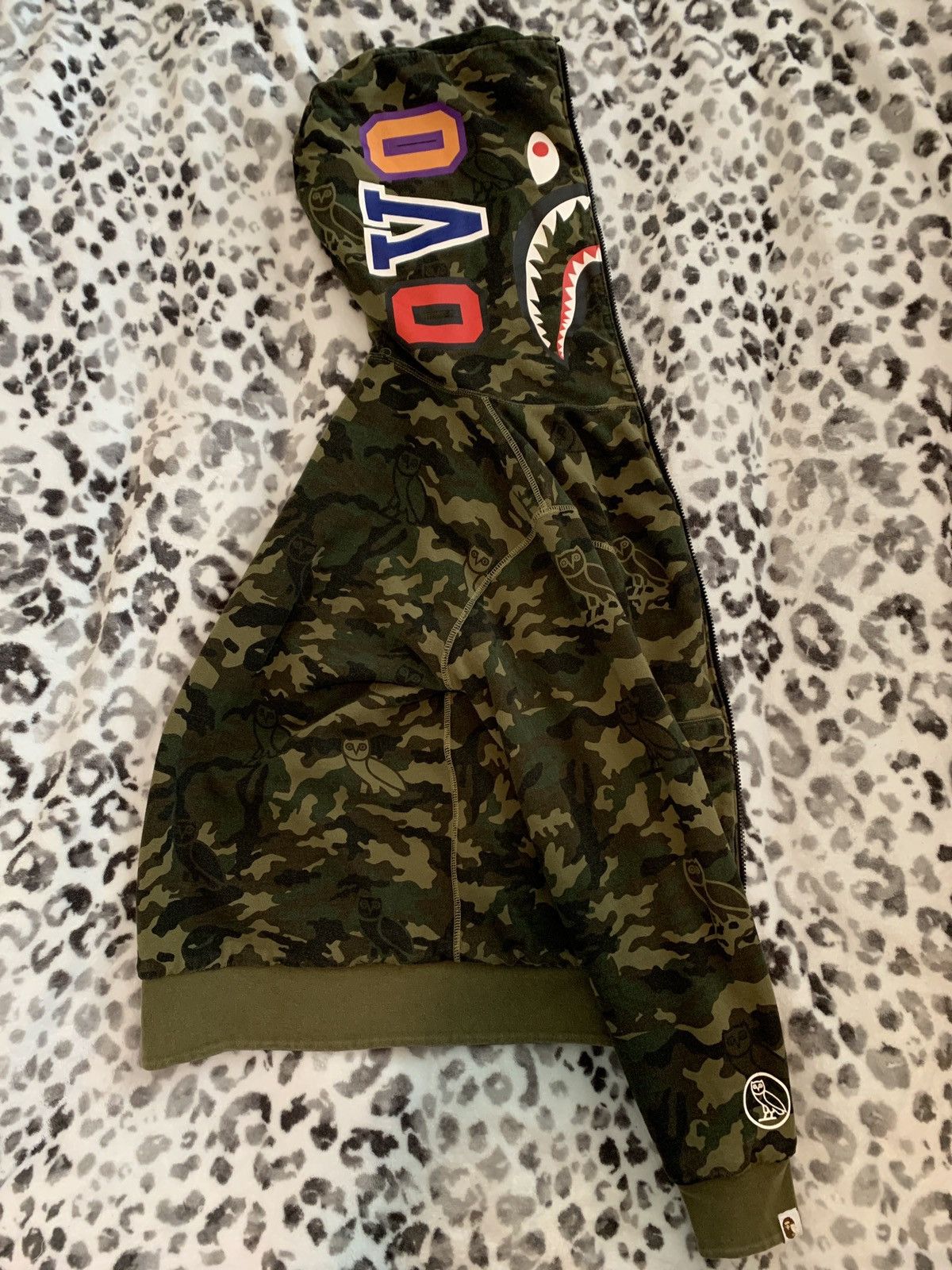 Bape × October's Very Own Bape x OVO Woodland Camo Shark Reversible Full Zip Hoodie Size US L / EU 52-54 / 3 - 4 Thumbnail
